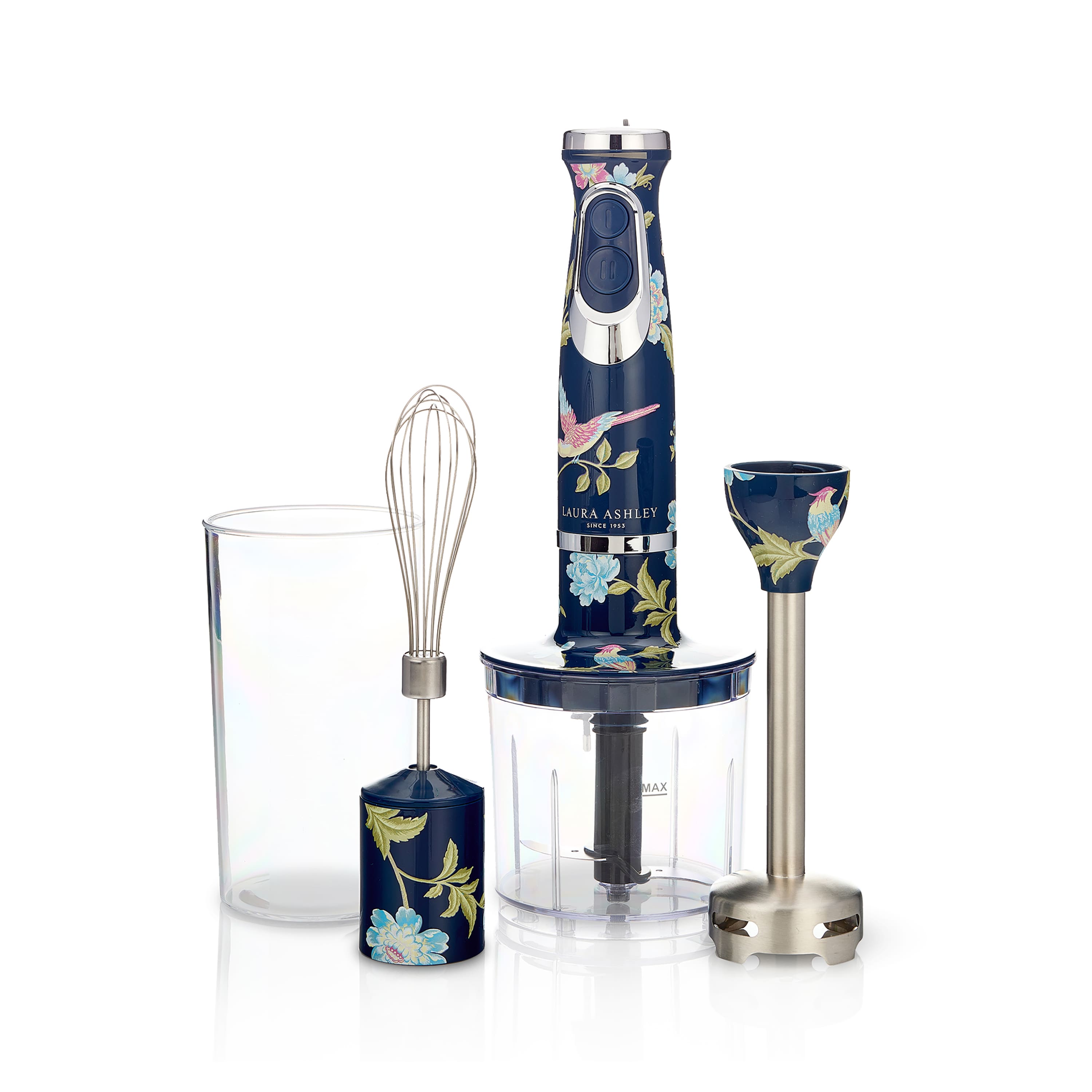 Laura Ashley - 500-watt Hand Blender 4-in-1 Set - Elveden Navy