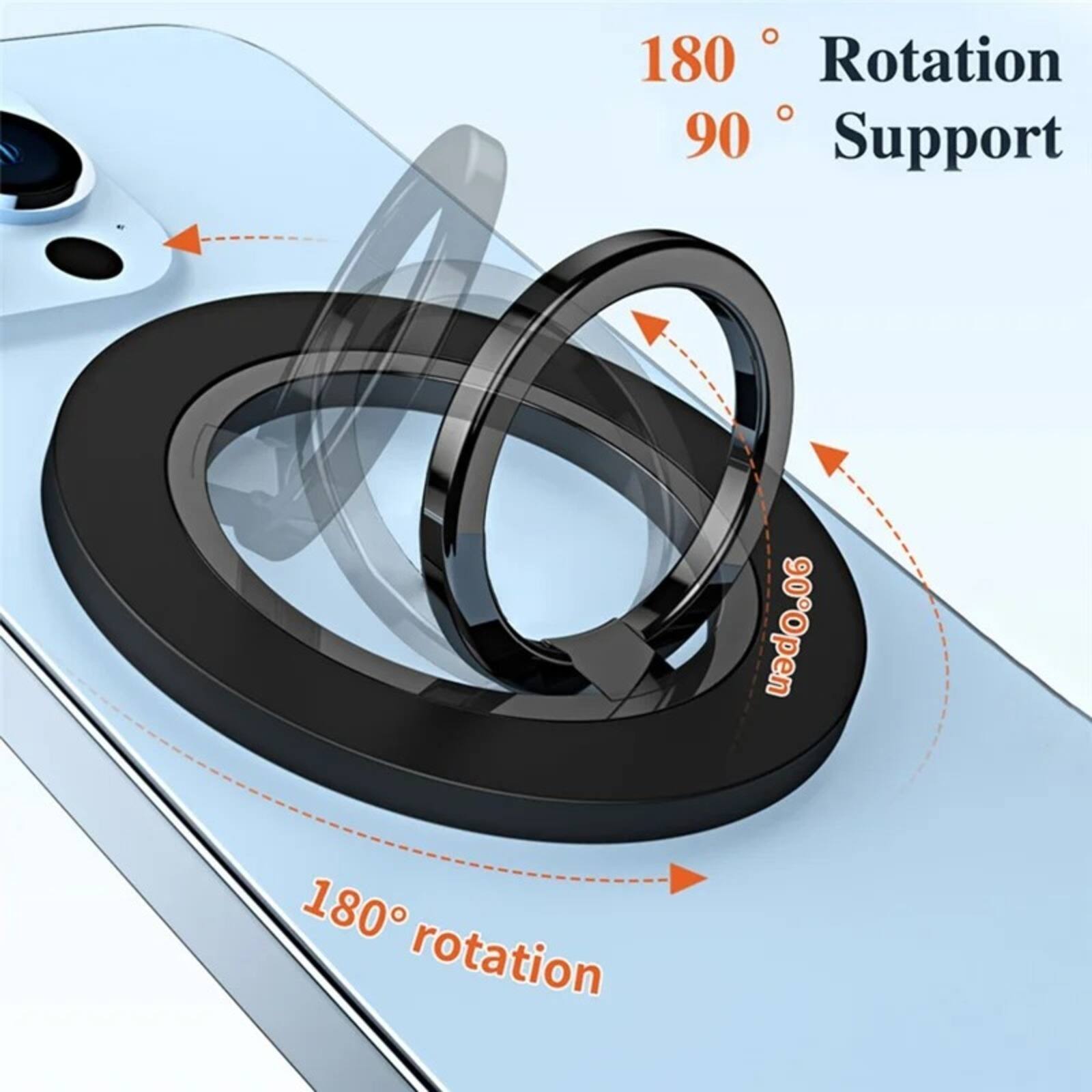 180° Rotation 90° Support  
180° rotation  
90° open