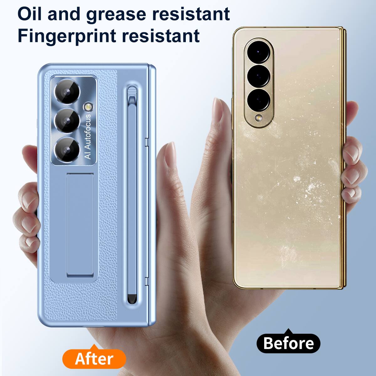Oil and grease resistant  
Fingerprint resistant  

After  
Before
