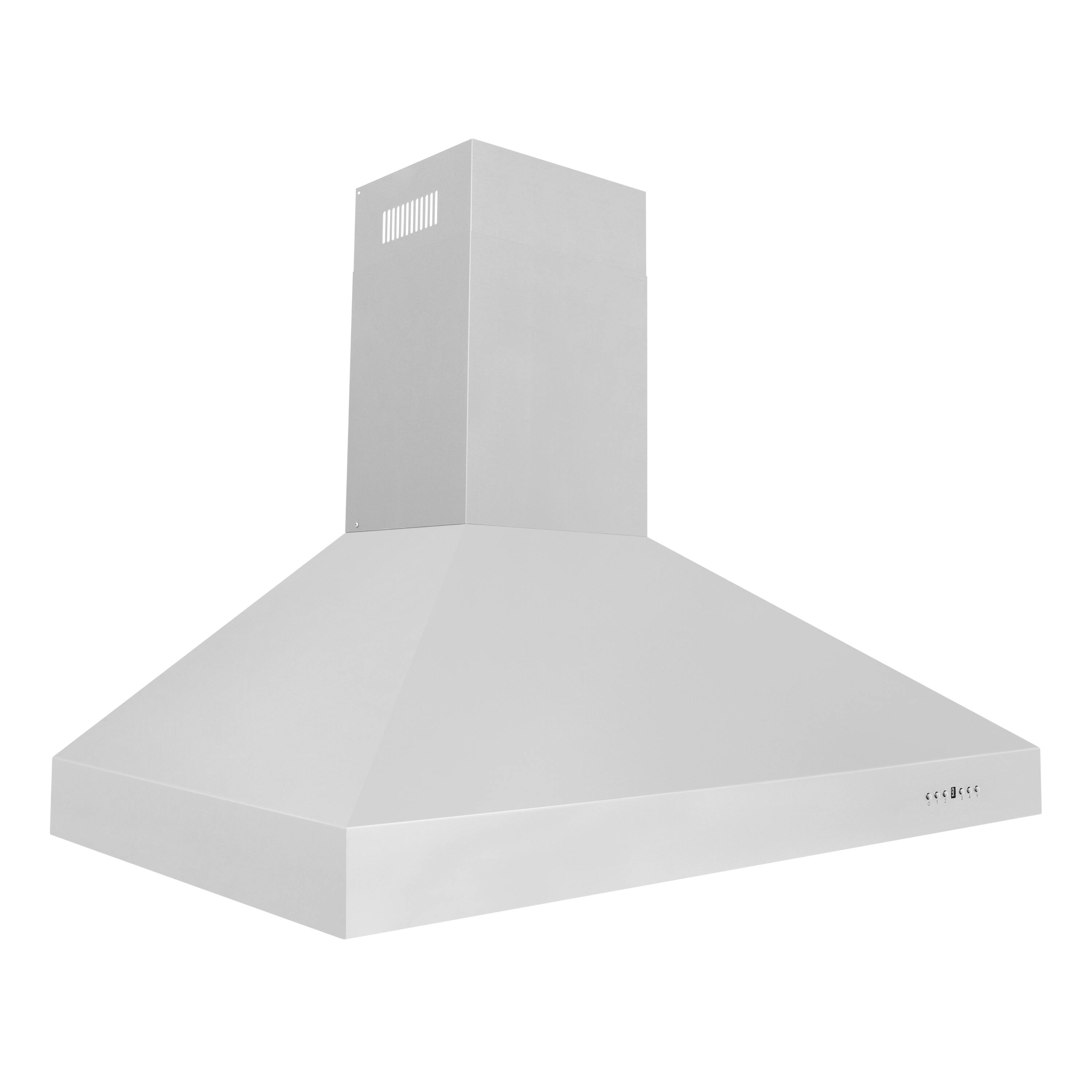 Angle. ZLINE - ZLINE 48 in. Ducted Wall Mount Range Hood with Dual Remote Blower in Stainless Steel (697-RD-48) - Stainless Steel.