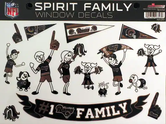SPIRIT FAMILY
WINDOW DECALS
NFL
ST. LOUIS RAMS
#1 RAMS FAMILY
FAN