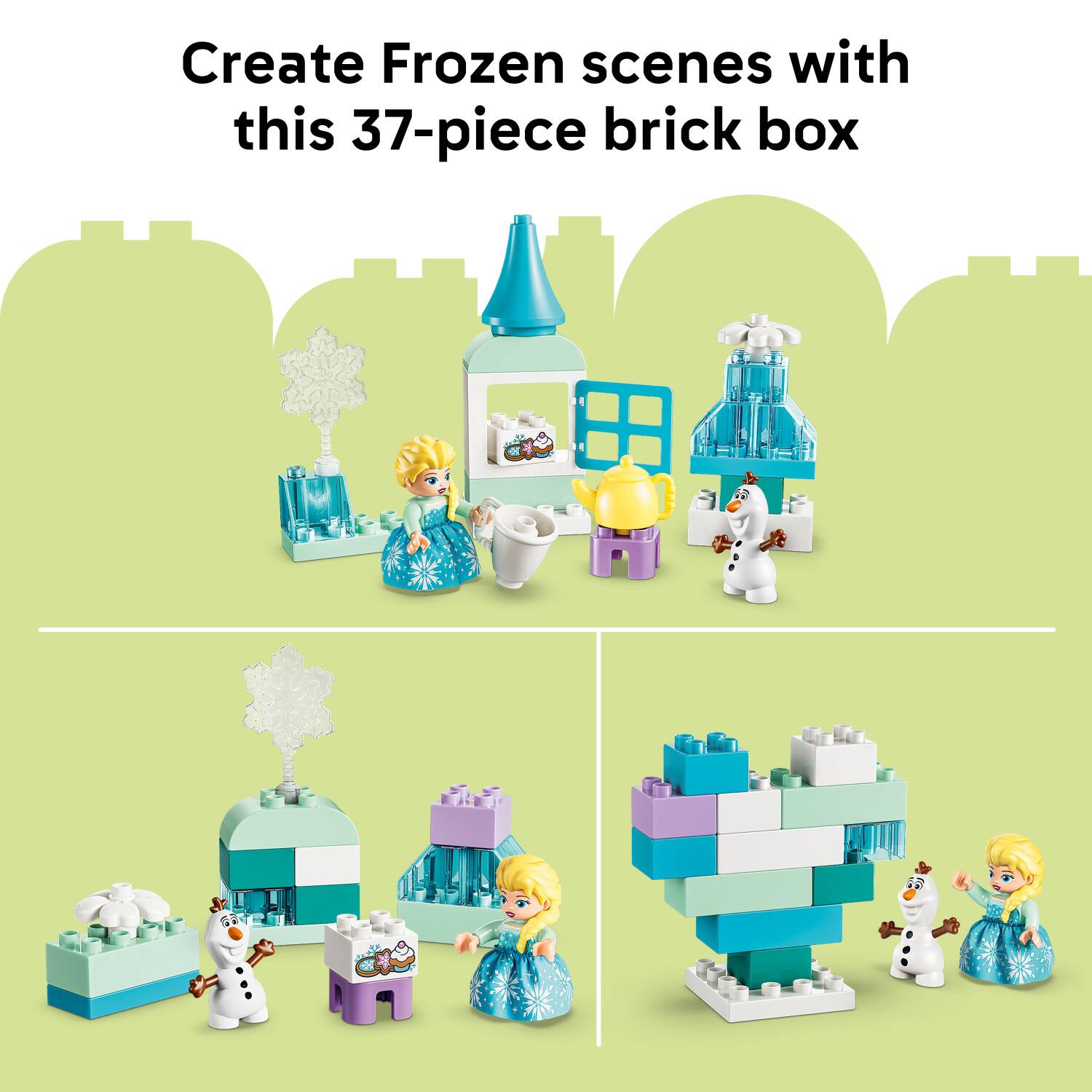 Create Frozen scenes with this 37-piece brick box
