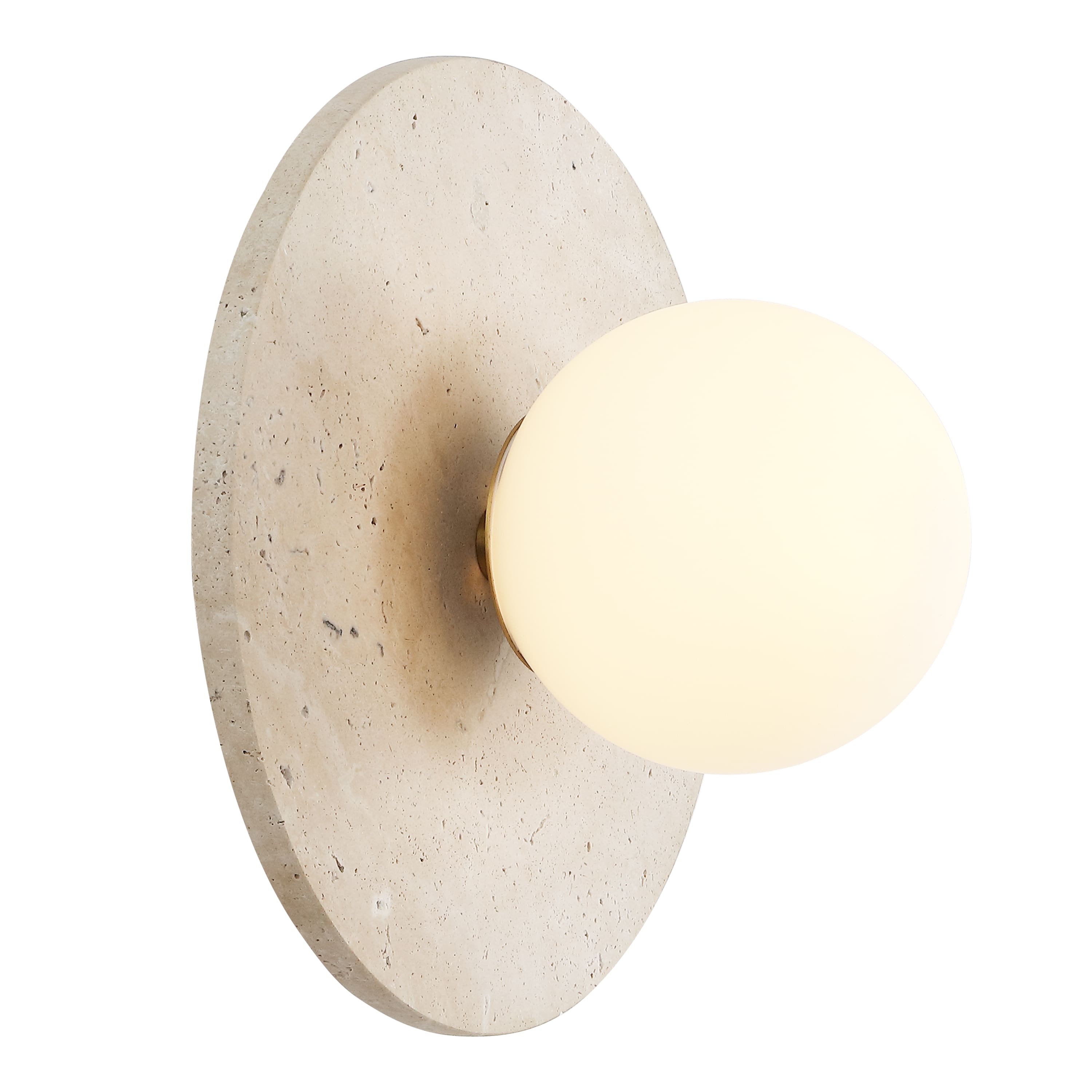 "Jonathan Y - Tivoli 9.75"" Modern Minimalist 1-Light Ovoid Travertine LED Wall Sconce, Light Brown - Light Brown/Brass Gold" price history on PriceWatchPro