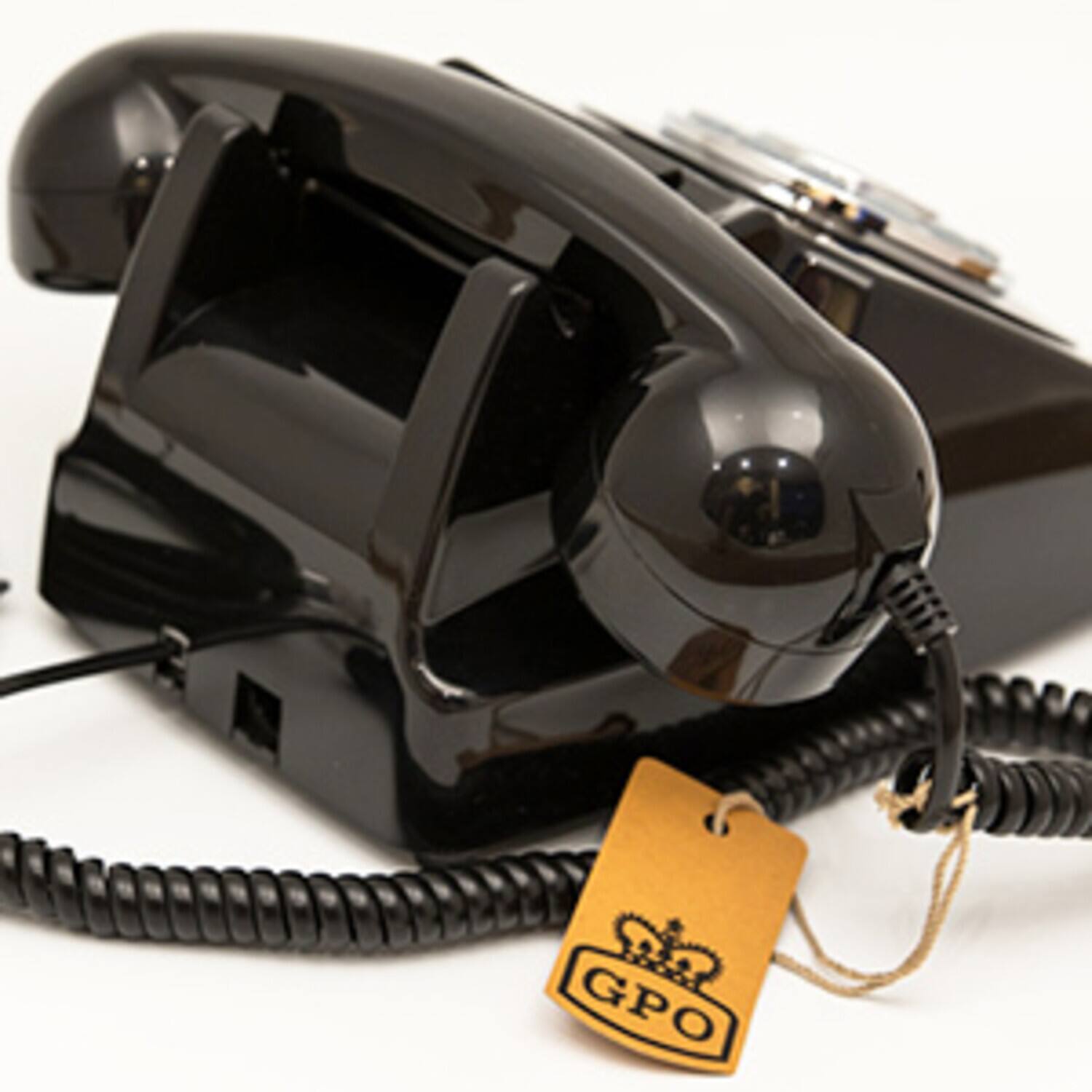 Alt View 4. PopMarket - GPO Retro GPO746BLK 746 Desktop Push Button Telephone - Black   - MISC ACCESSORY - Black.