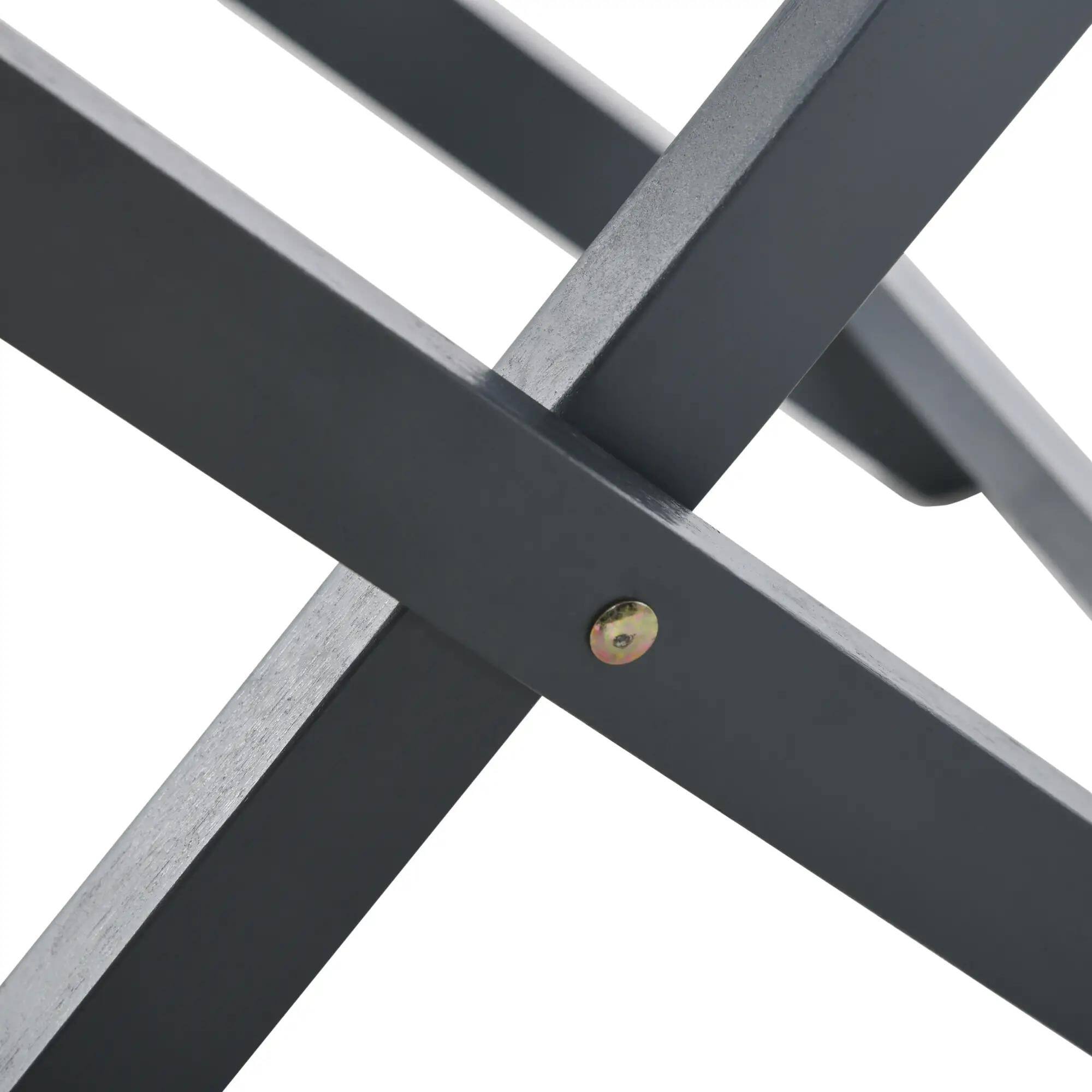 Alt View 1. Resenkos - Resenkos 3-Piece Folding Chair With Ottoman And Side Table, Outdoor Wooden Fire Pit Chairs w/ High-back, Gray - Gray.