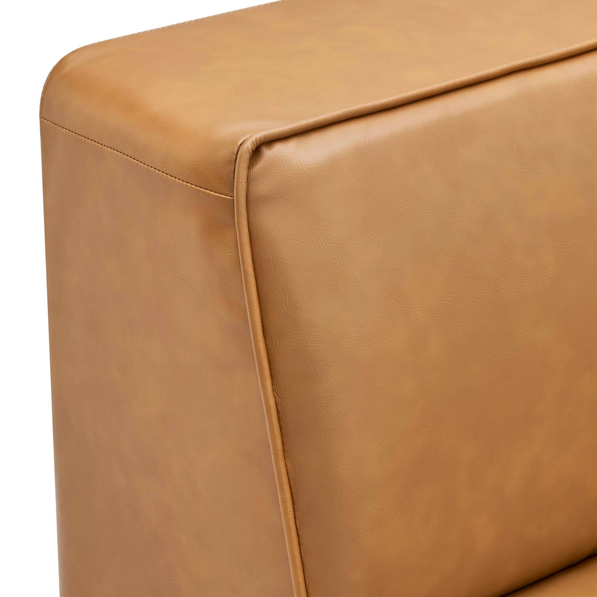 Alt View 4. Modway - Mingle Vegan Leather Corner Chair by Modway - Tan.