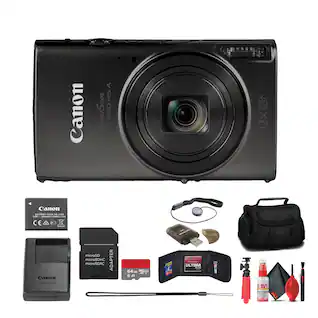 Bundle - Canon - PowerShot ELPH 360 HS A Camera + 64GB Card + More