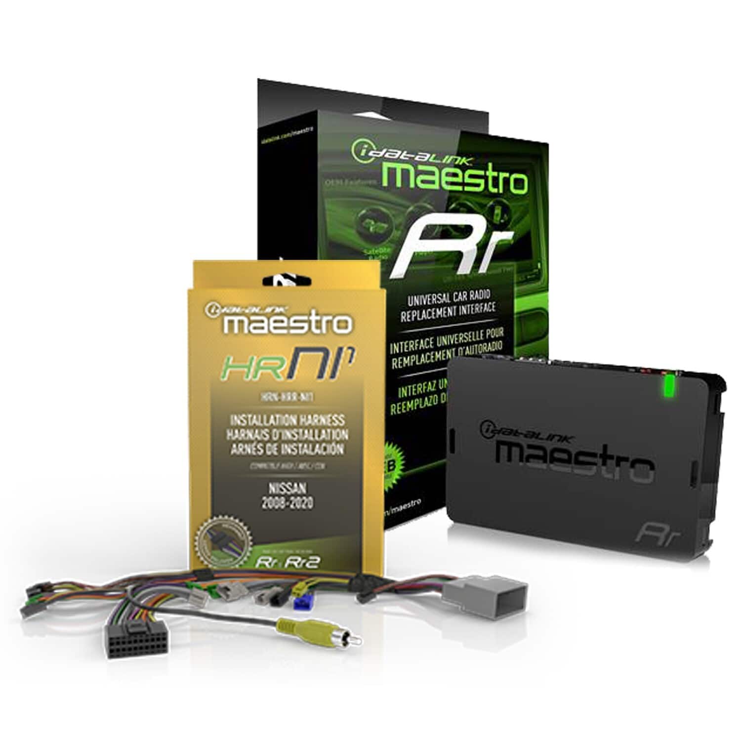 Maestro - iDatalink ADS-MRR Radio Replacement & Steering Wheel Interface + HRN-HRR- NI1 Plug/Play T-Harness - Black