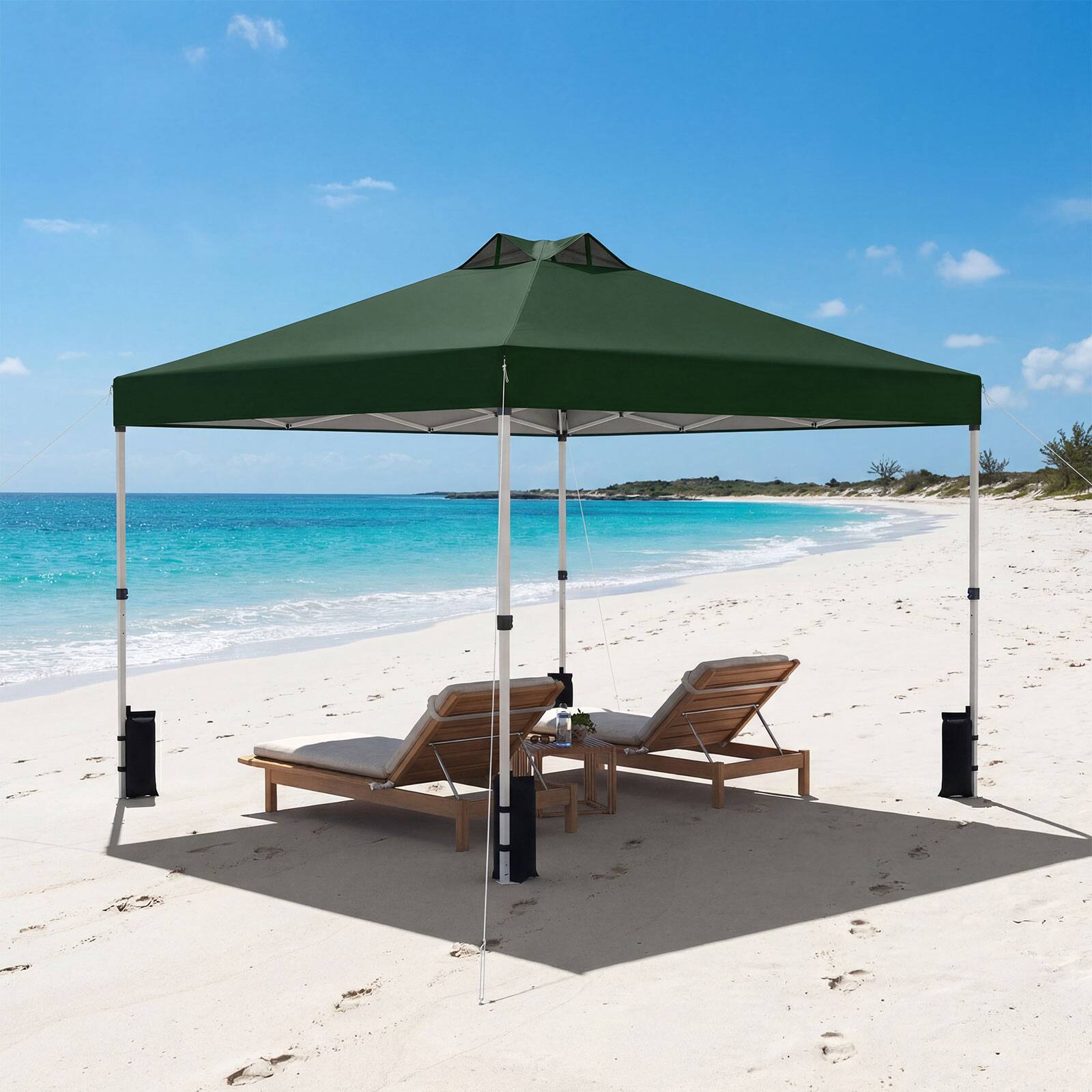 Alt View 1. Gymax - Gymax 10x10 FT Pop Up Canopy Tent 1-Person 1-Button Push Instant Setup w/ 4 Sandbags Green - Green.