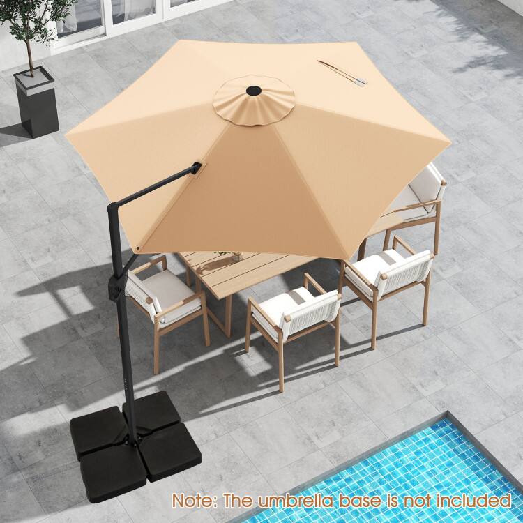 Note: The umbrella base is not included