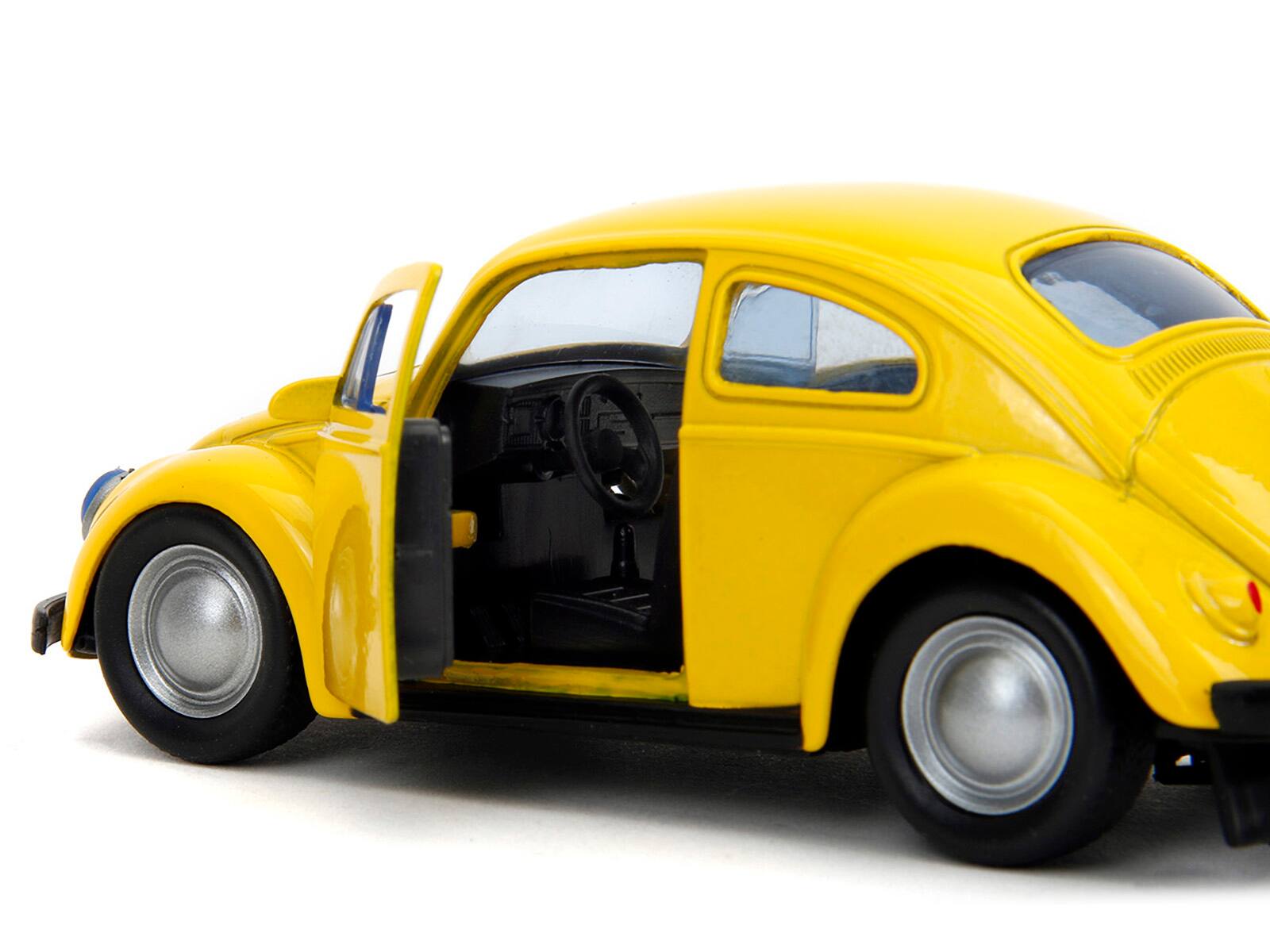 Left. Jada - Volkswagen Beetle "Bumblebee" Yellow "Transformers" "Hollywood Rides" Series 1/32 Diecast Model Car by Jada - Yellow .