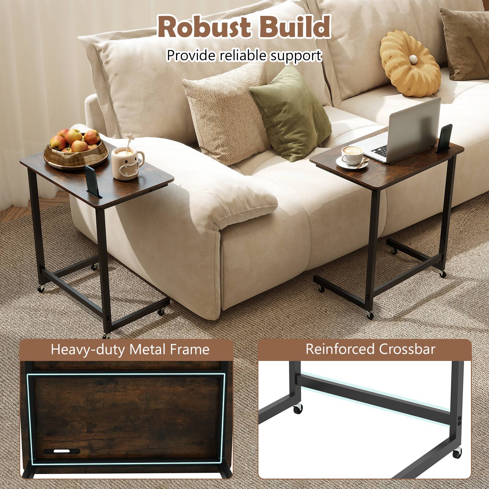 Robust Build  
Provide reliable support  

Heavy-duty Metal Frame  

Reinforced Crossbar