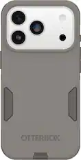 Front. OtterBox - Commuter Series Hard Shell for iPhone 17 Pro - Grey Comfort.