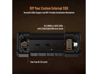 ASUS TUF A2 USB C 3.2 Gen 2x2 SSD Enclosure, Dual M.2 NVMe, MIL ASUS TUF A2 USB C 3.2 Gen 2x2 SSD Enclosure, Dual M.2 NVMe, MIL