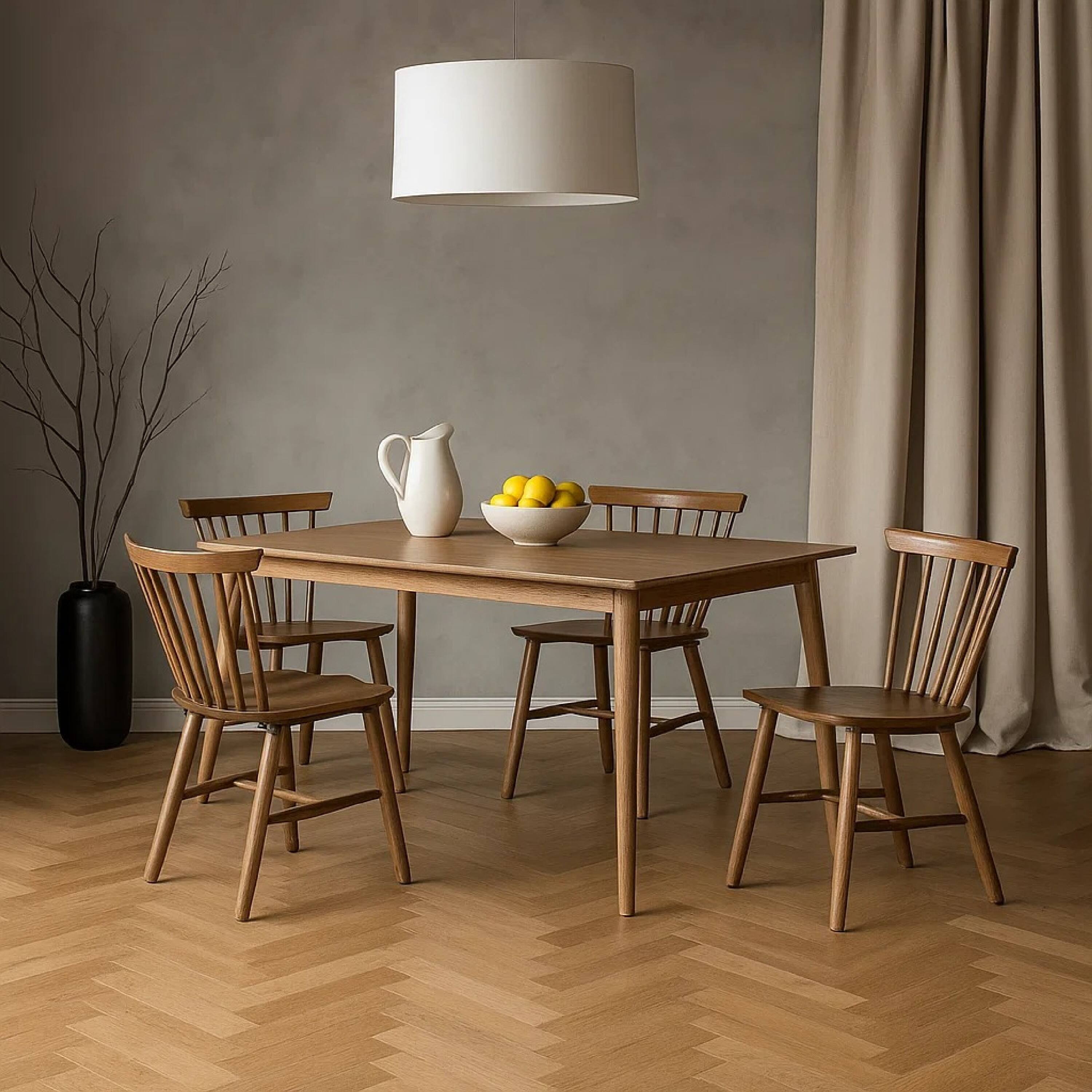 Alt View 5. Manhattan Lane - Baylee 7pc Dining Table Set with 6 Farmhouse Chairs, Walnut Brown Wood - Walnut Brown.