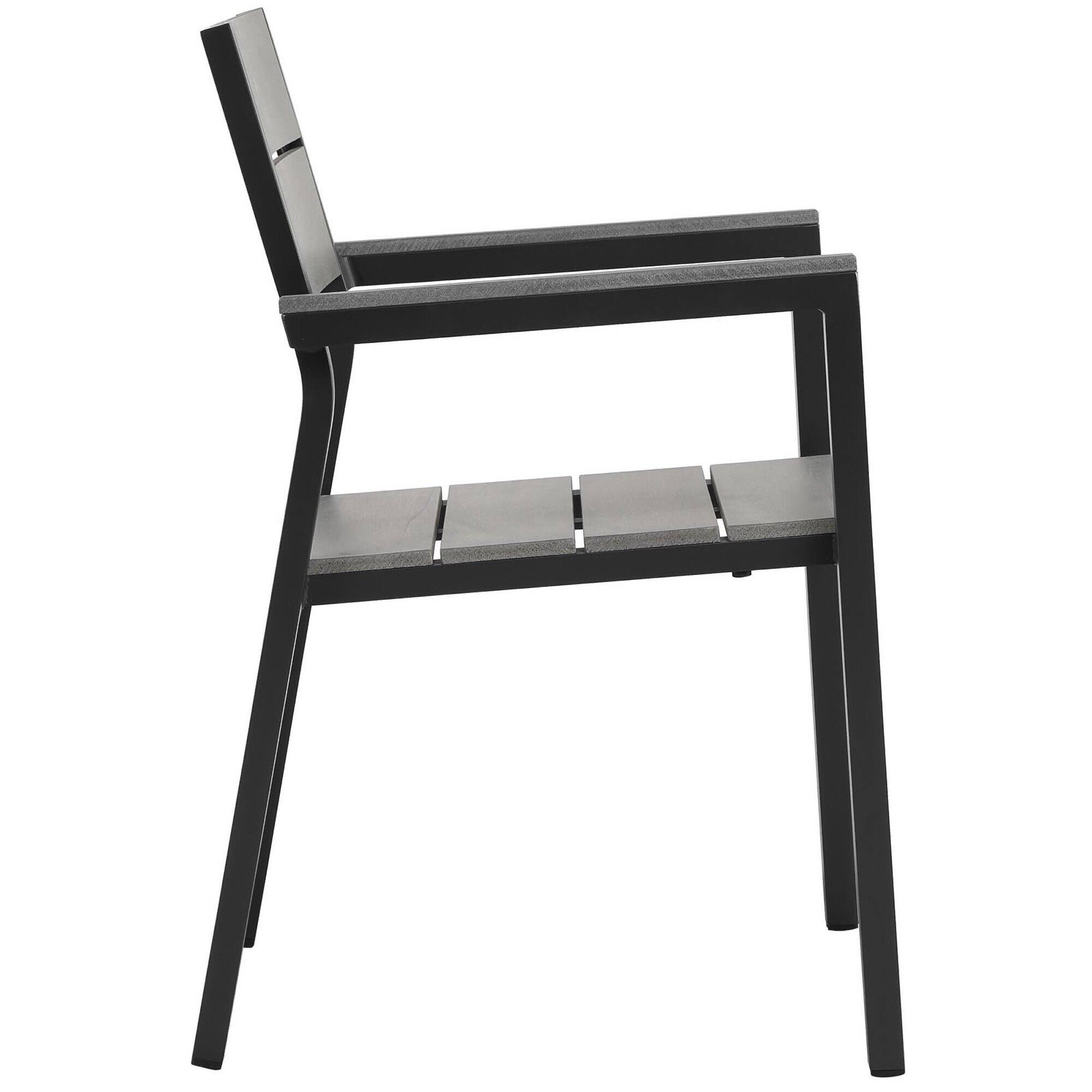 Left. Modway - Maine Outdoor Patio Dining Armchair Set of 2 by Modway - Brown Gray.