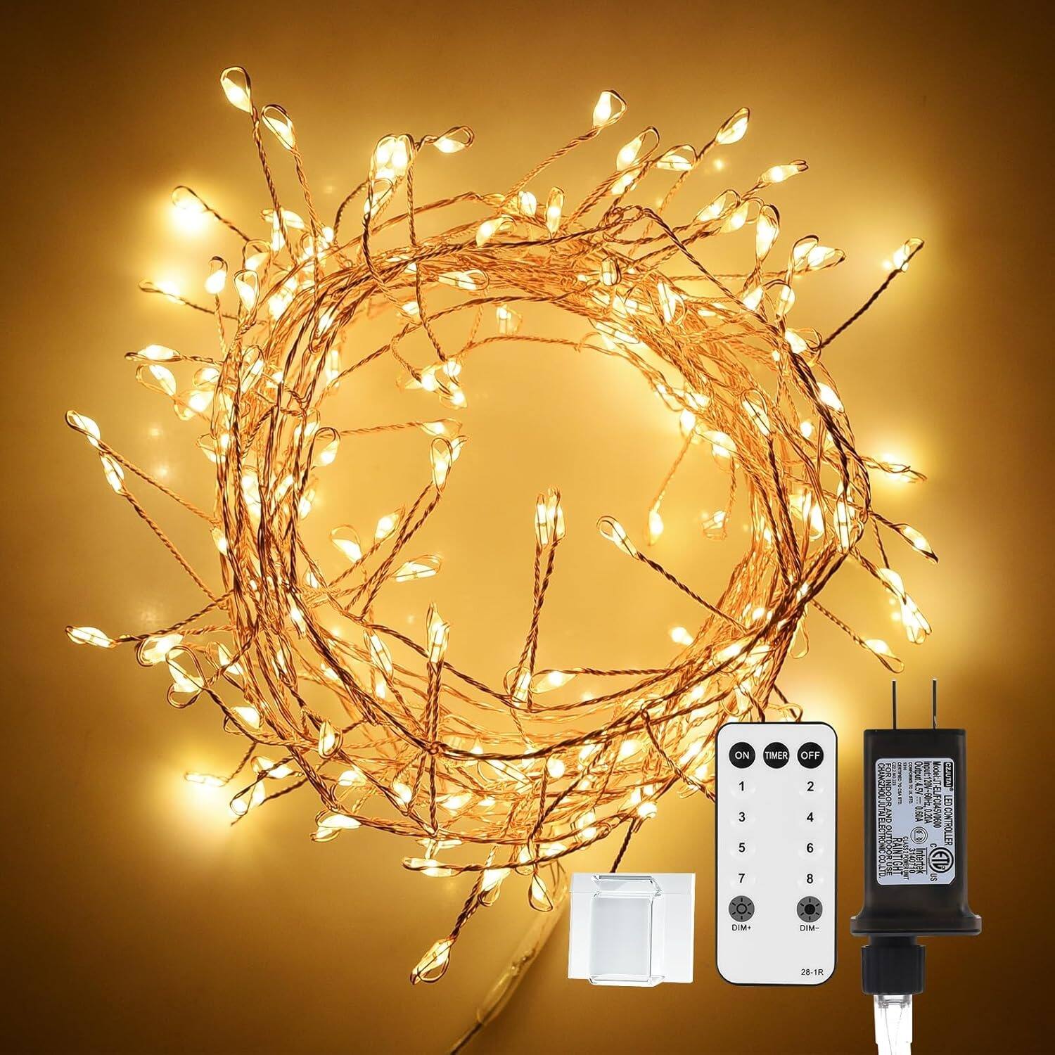 PARKER SLATER Plug in Fairy Lights 200 LED Twinkle String Lights parker-slater-plug-in-fairy-lights-200-led-twinkle-string-lights