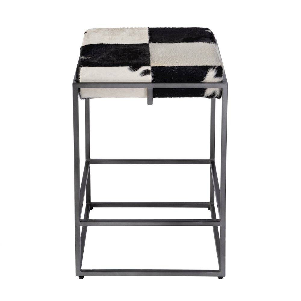 Back. Butler Specialty - Stinson 26.5" Seat Height Hair on Hide Counter Stool - Black,White.