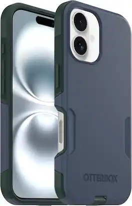 OtterBox - Commuter Series Hard Shell for MagSafe for Apple iPhone 16 - Indigo Marsh (Blue & Green)