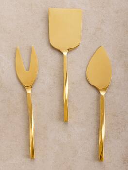 GAURI KOHLI - Oslo Cheese Knives - Shiny gold