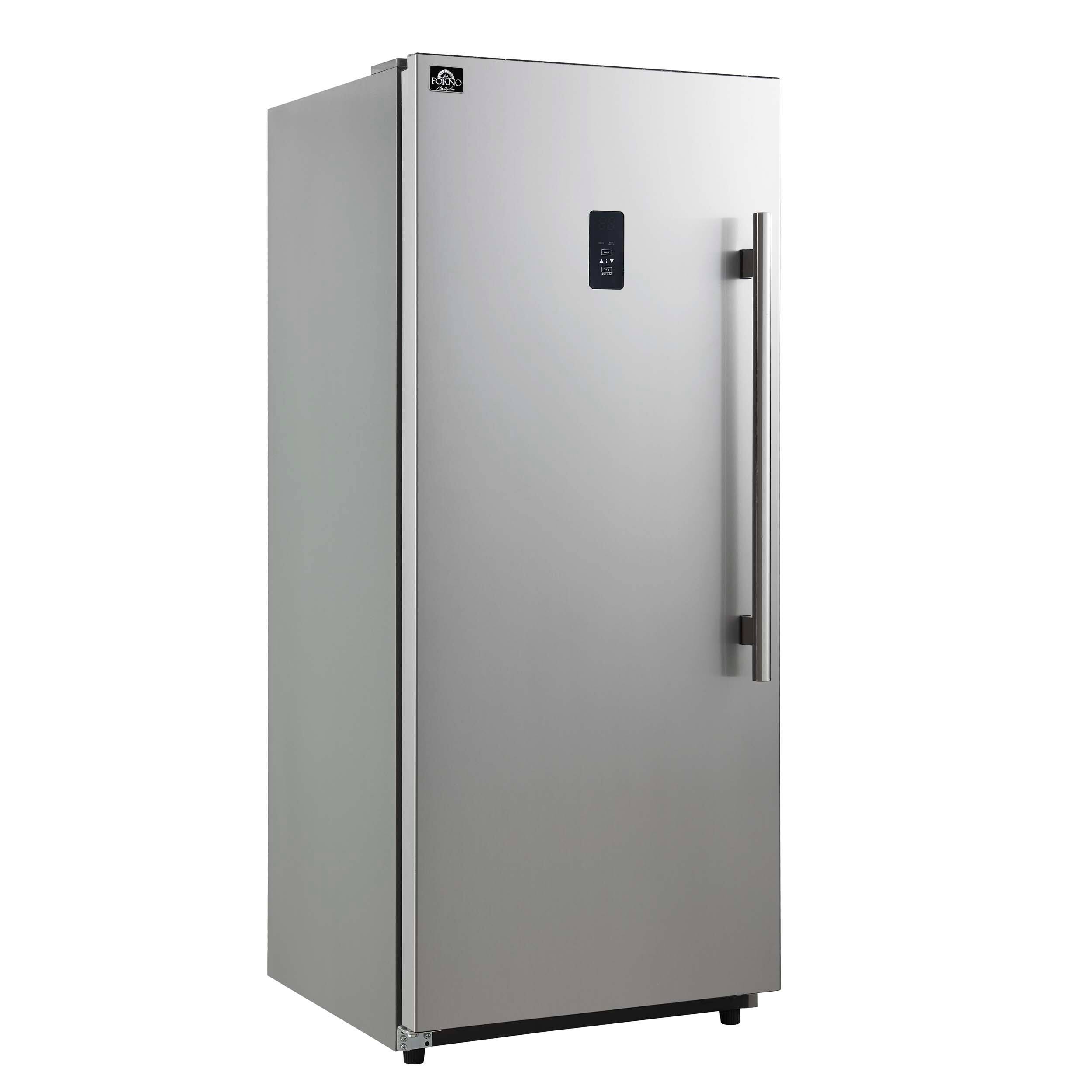 Left. Forno Appliances - Fortezza 14 Cu. Ft. Left-Swing Freezer with Automatic Ice Maker - Stainless steel.