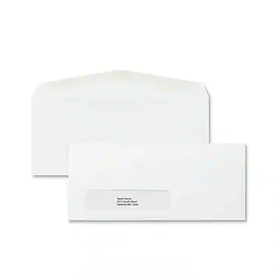 Front. Staples - #10 Window Envelopes, 4 1/8" x 9 1/2", 500/Box - White Wove.