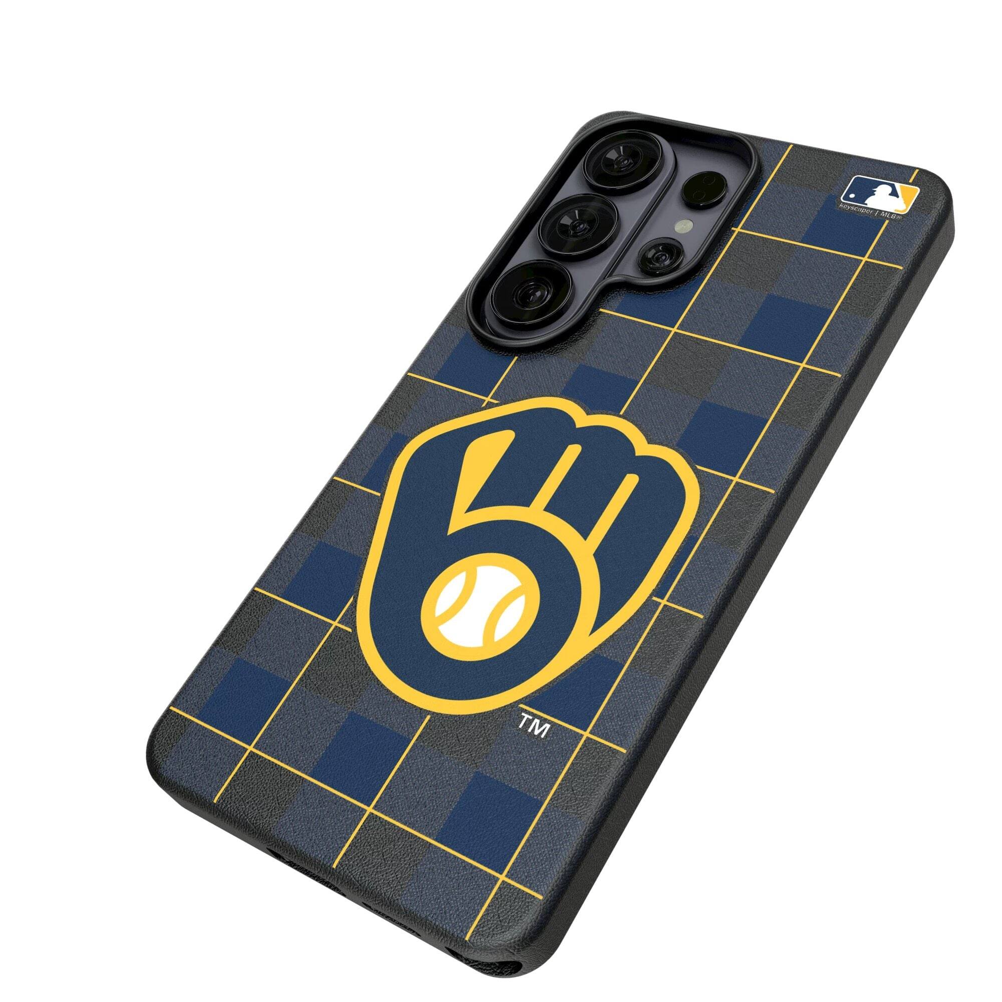 Alt View 1. Keyscaper - Plaid Galaxy Magnetic Bump Case - S25 - Black.