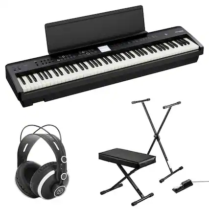 Front. Roland - Roland FP-E50 88-Key SuperNATURAL Digital Piano with Accessories Kit.