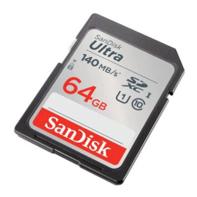 SANDISK 64GB Ultra SDXC UHS I Memory Card Up to 140MB/s, C10, U1 SANDISK 64GB Ultra SDXC UHS I Memory Card Up to 140MB/s, C10, U1