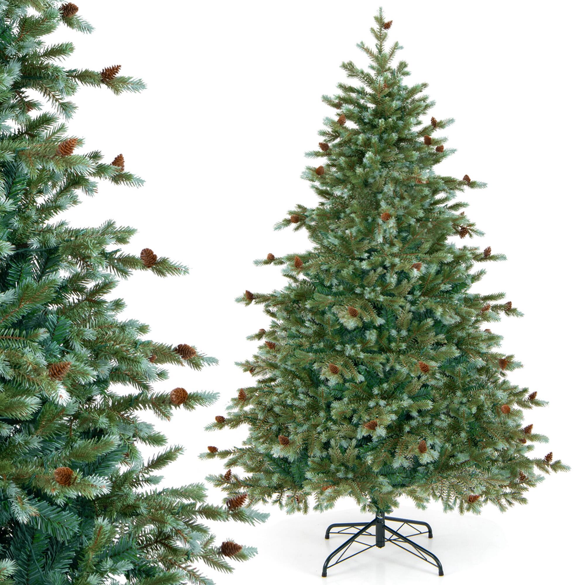 Alt View 9. Costway - Costway 6 FT Artificial Christmas Tree with 590 Branch Tips 240 Warm White LED Lights - Green.