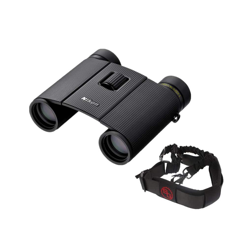 Nikon - Trailblazer II 10x25 Compact Binoculars (Black) with Sling Strap Bundle price history on PriceWatchPro