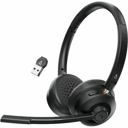 Front. Creative Labs - Creative Chat Wireless Lightweight Wireless On-Ear Headset - Stereo - Wireless - Bluetooth - 20 Hz to 20 kHz - On-ear - Black.