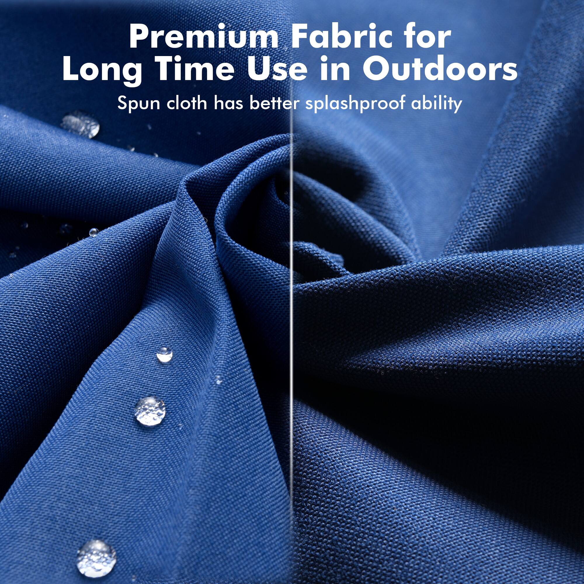 Premium Fabric for Long Time Use in Outdoors  
Spun cloth has better splashproof ability