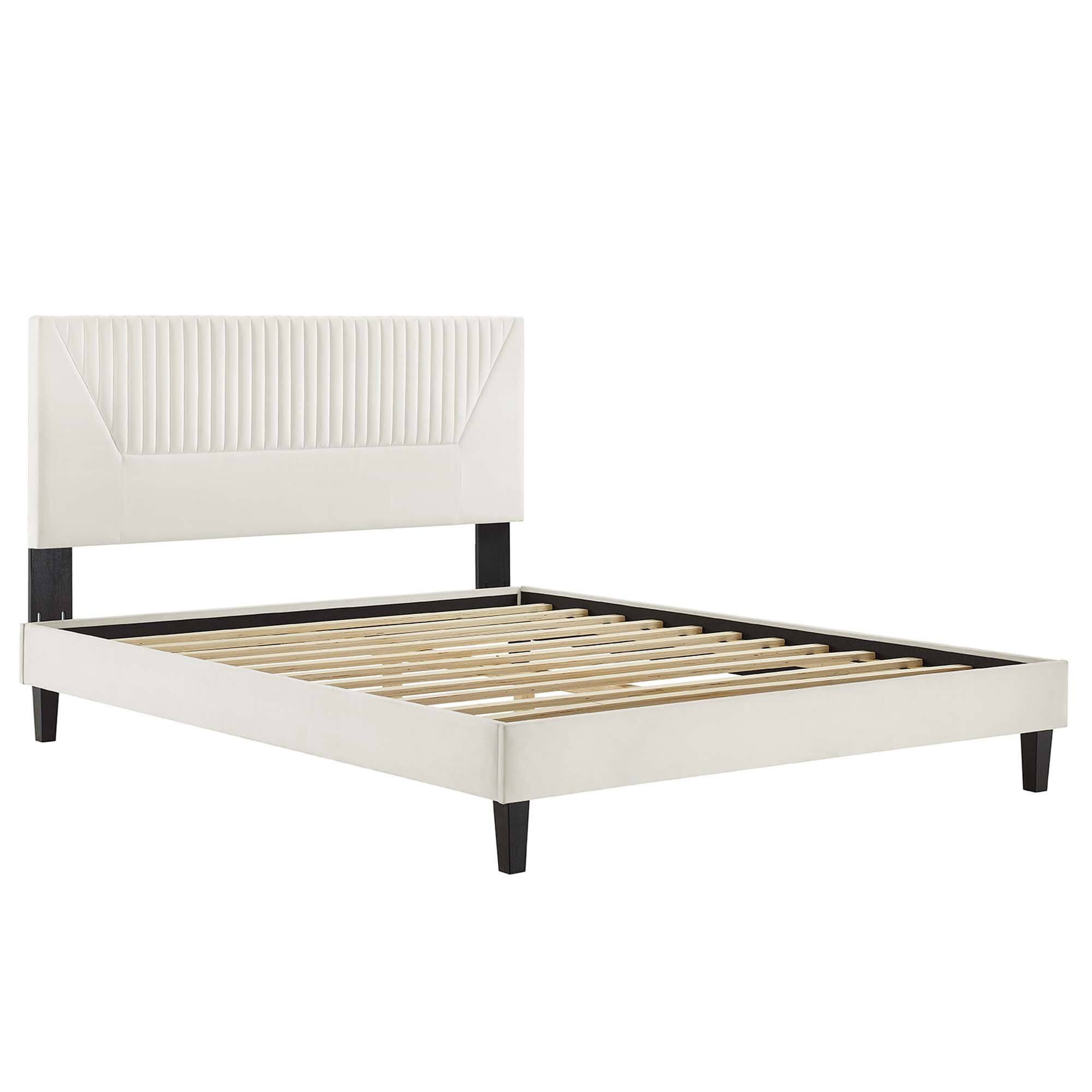 Alt View 2. Modway - Bridgette Wood King Platform Bed With Splayed Legs - Brown.