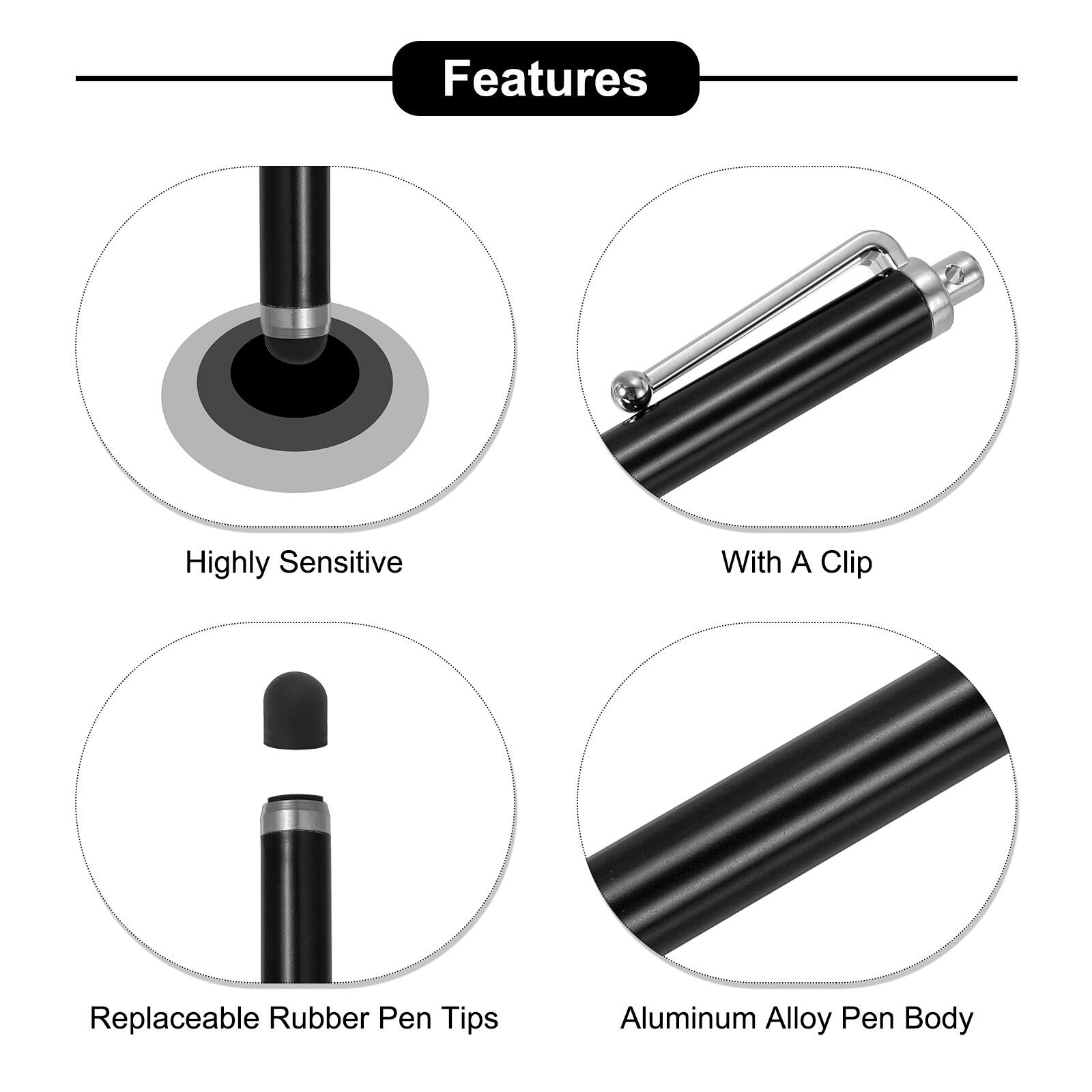 Features

- Highly Sensitive
- With A Clip
- Replaceable Rubber Pen Tips
- Aluminum Alloy Pen Body