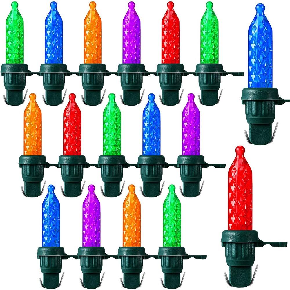 Front. MOSZAR LLC - 60-Pack Multicolor LED Christmas Replacement Mini Bulbs for String Lights.