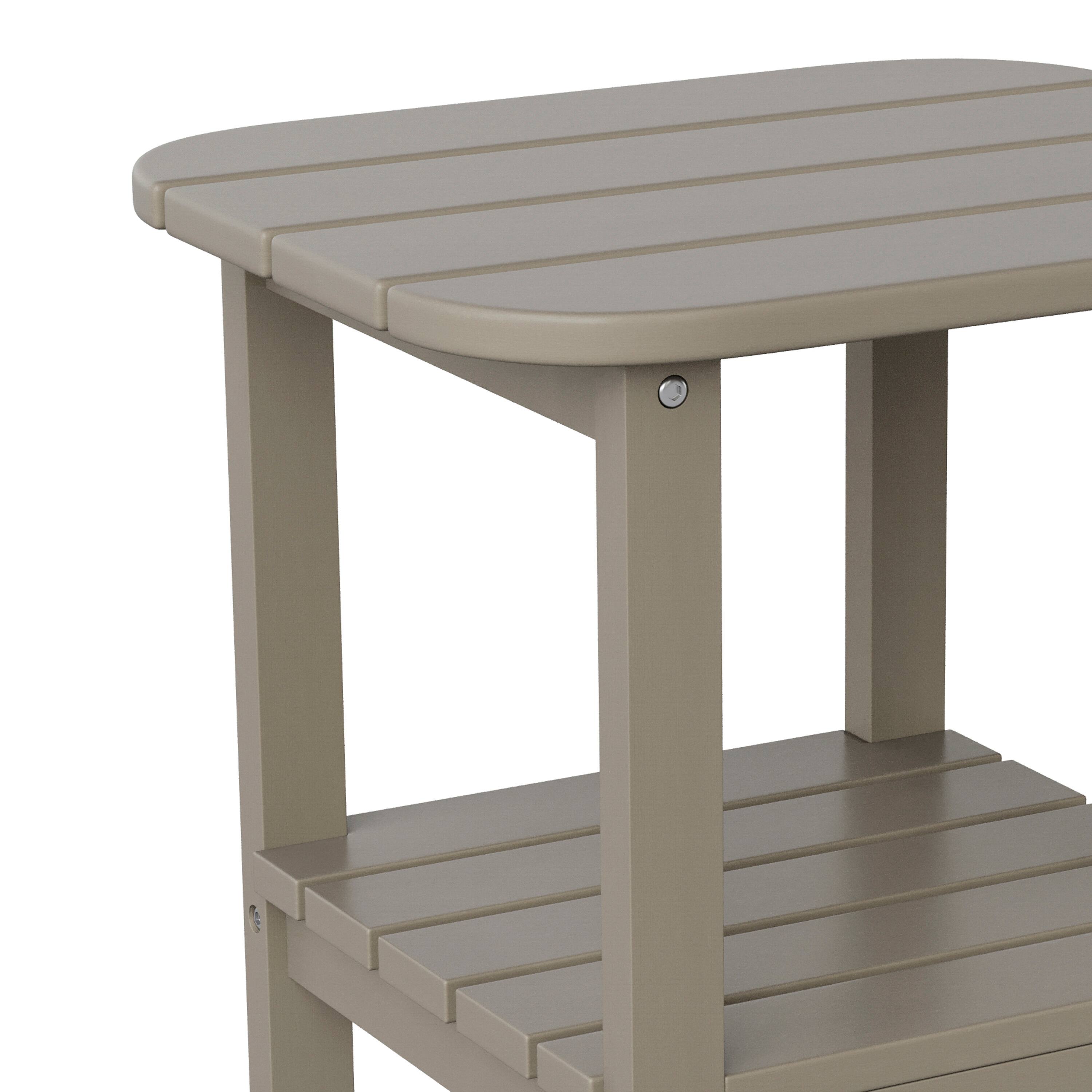 Alt View 9. Emma + Oliver - Tiverton Two Tier Polyresin Adirondack Side Table - All-Weather for Indoor/Outdoor Use - Brown.