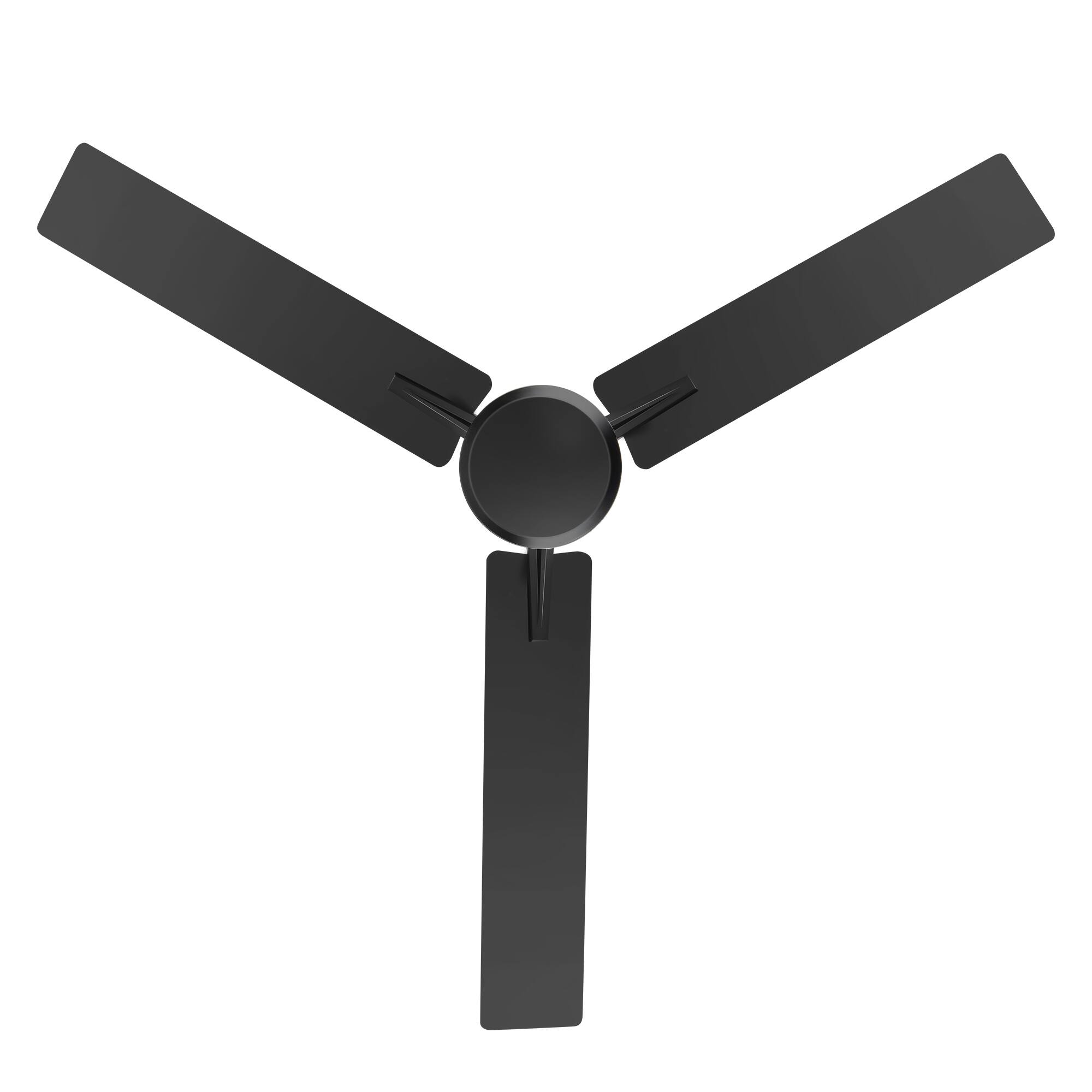 Alt View 5. Breezary - 48-Inch Indoor Ceiling Fan with Remote, 3 Plywood Blades, 6-Speed DC Motor, 5'' Downrod, LED/No Light, Single or 2-Pack - Matte Black (Without Light).