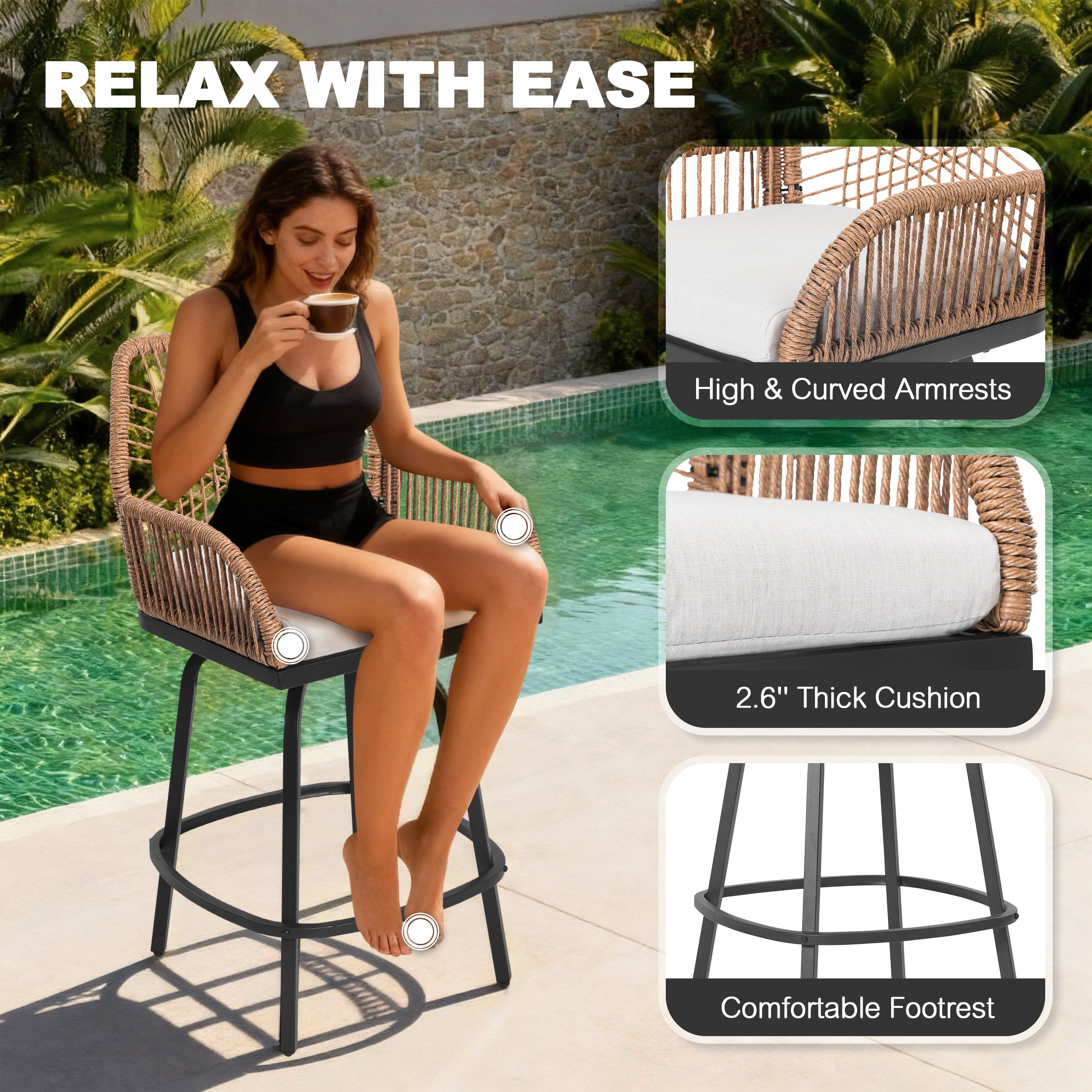 RELAX WITH EASE

- High & Curved Armrests
- 2.6" Thick Cushion
- Comfortable Footrest