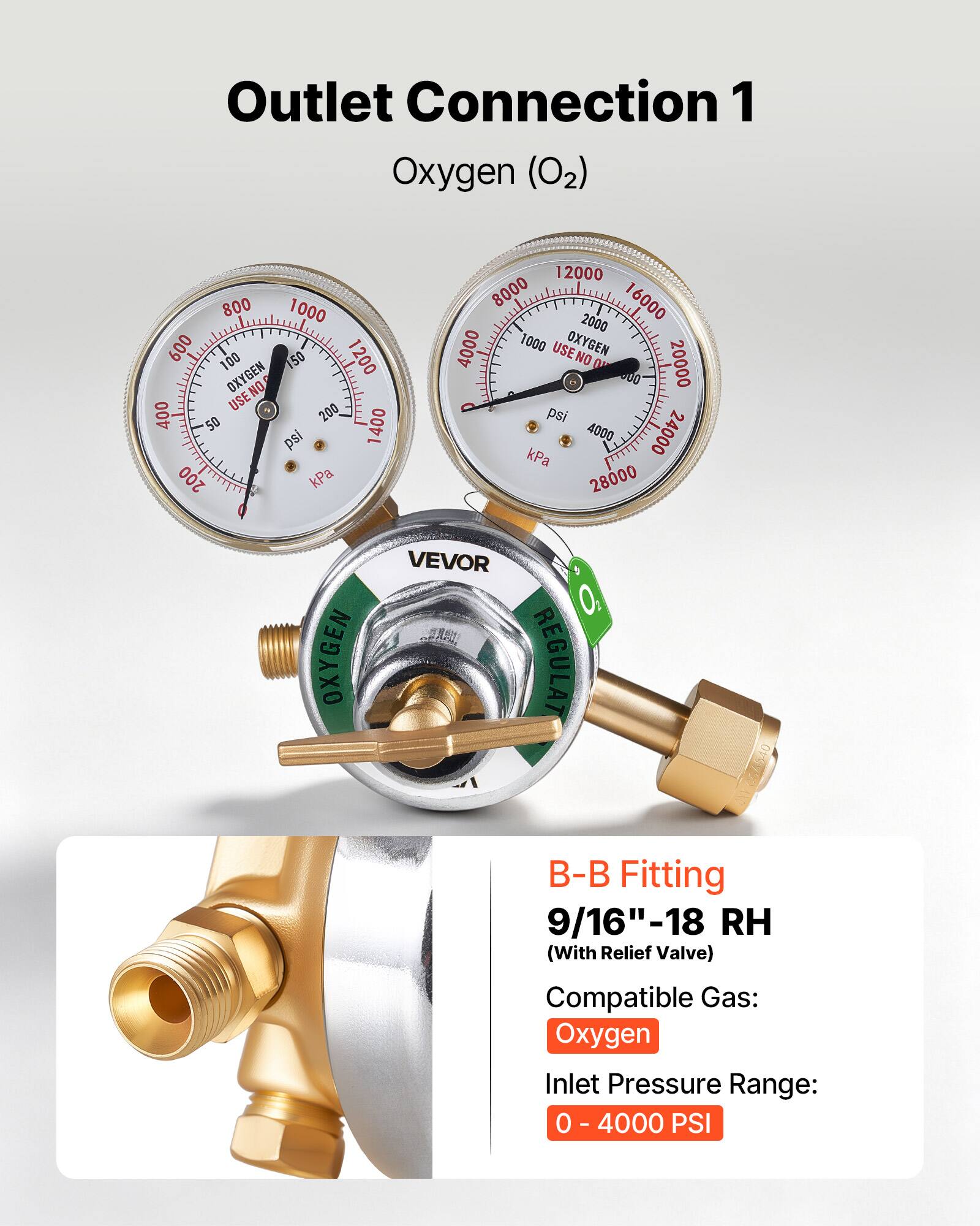 VEVOR Oxygen Acetylene Regulator Set, Oxy Acetylene Regulators, 0 ...