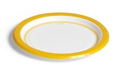 Alt View 2. Perk - Perk™ Medium-Weight Paper Plates, 6", Yellow/White, 125/Pack (PK54328) - Yellow/White.