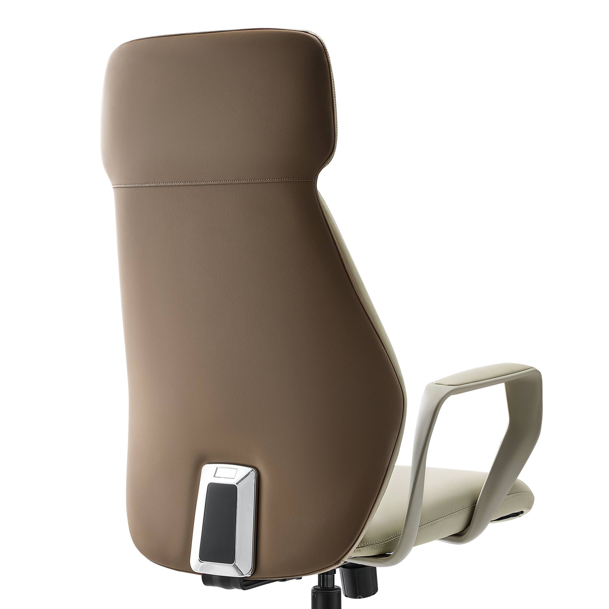 Left. Eureka Ergonomic - Executive Office Chair, Premium PU Leather, Ergonomic Armrests, Height Adjustable Swivel Base - Blue.