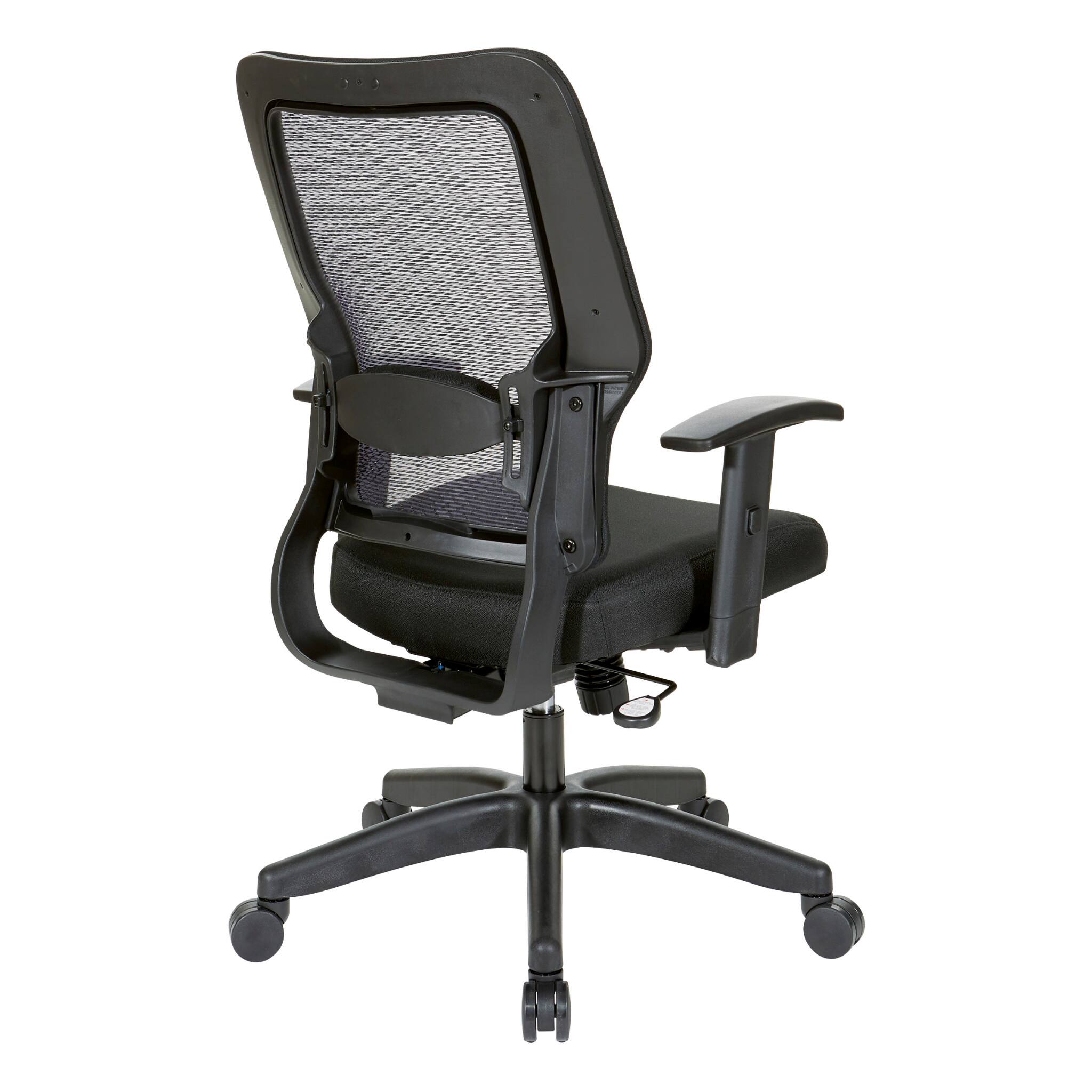 Back. Office Star Products - Air Grid Back fabric seat chair - Black.