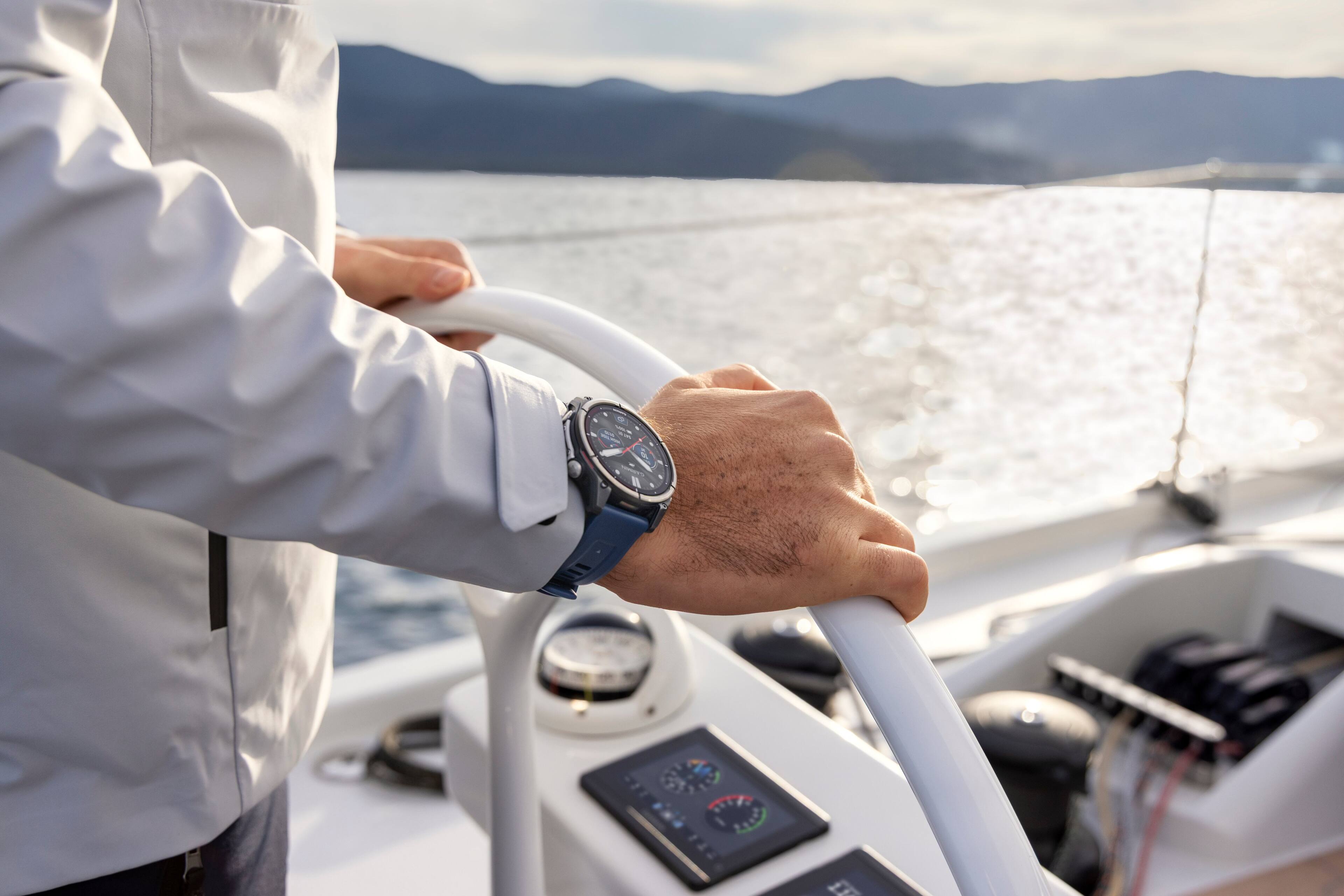 Alt View 10. Garmin - quatix 8 Pro AMOLED Marine GPS Smartwatch 47mm Fiber-reinforced polymer - Titanium.