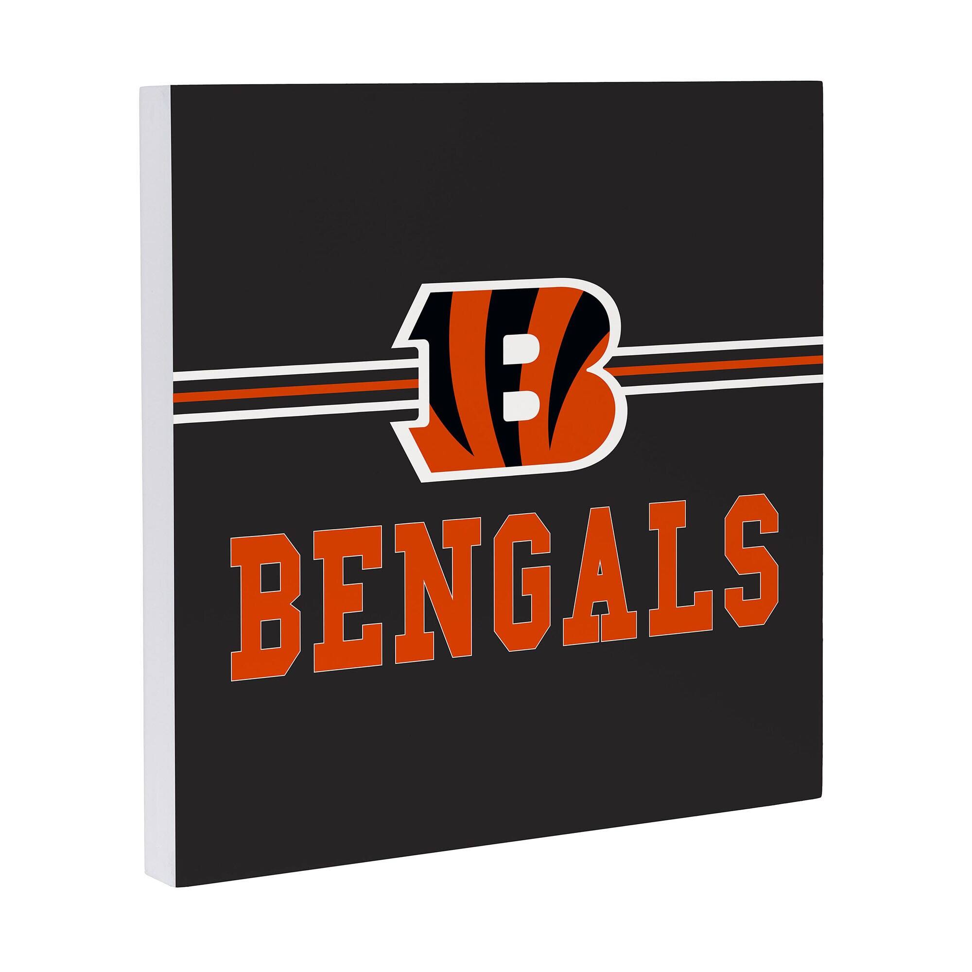 Alt View 1. Evergreen Enterprises - Cincinnati Bengals 12" x 12" Wood Wall Sign - Multicolor.