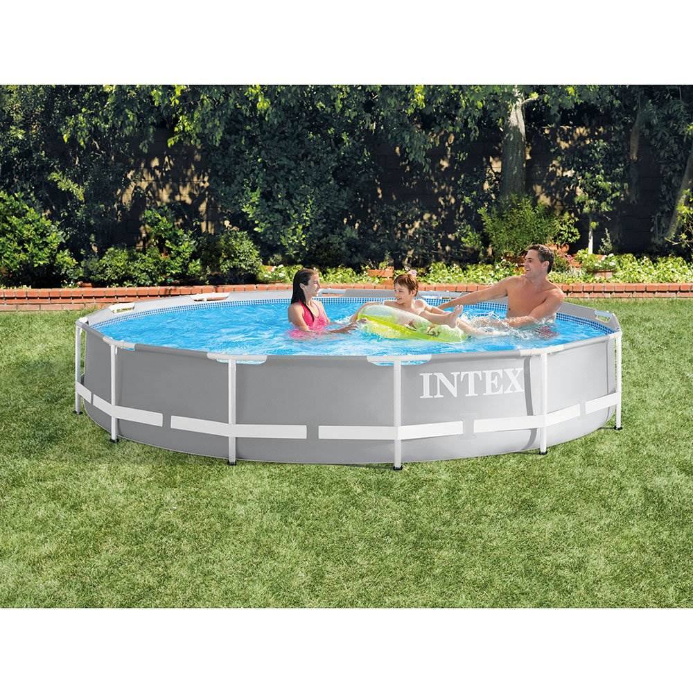Alt View 4. Intex - Intex 26711EH 12ft x 30in Frame Above Ground Swimming Pool Set & Robot Vacuum - Gray.