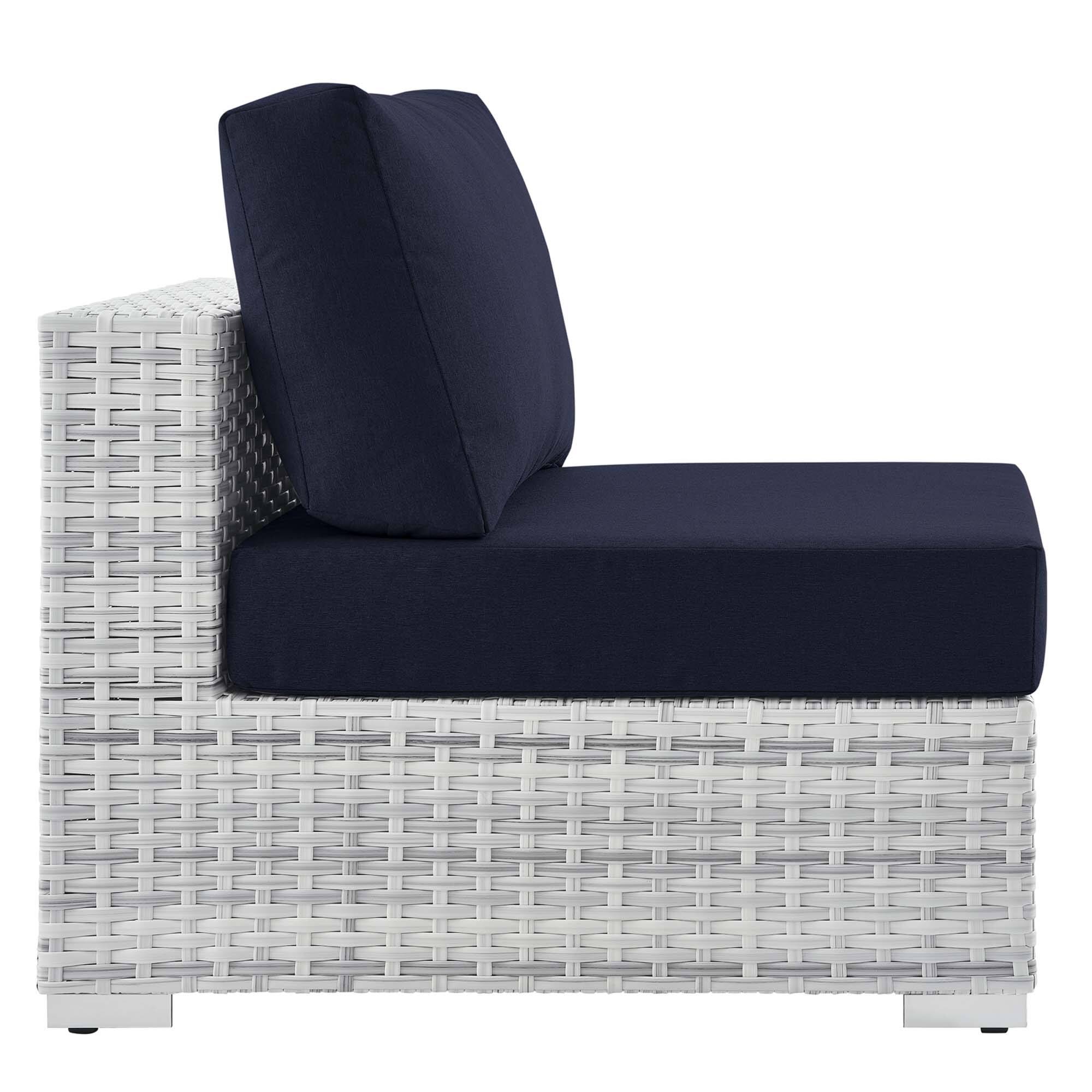 Alt View 1. Modway - Convene Outdoor Patio Armless Chair by Modway - Light Gray Navy.