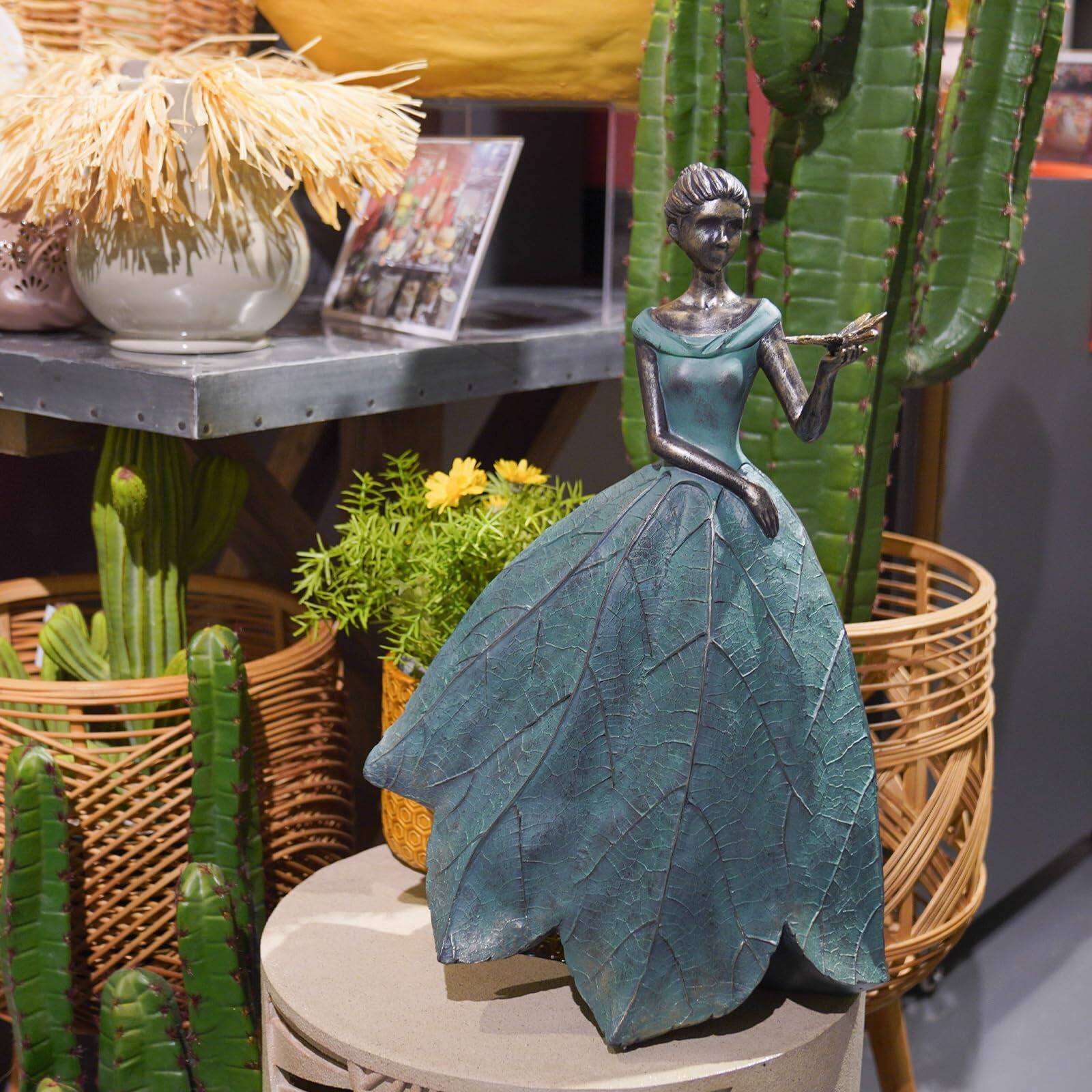 Alt View 4. Alchemy Casas - Fairy Statue Collection Home Decoration - Leaf Angel With Dragonfly Decor For Outside Or Inside Rustic Garden.