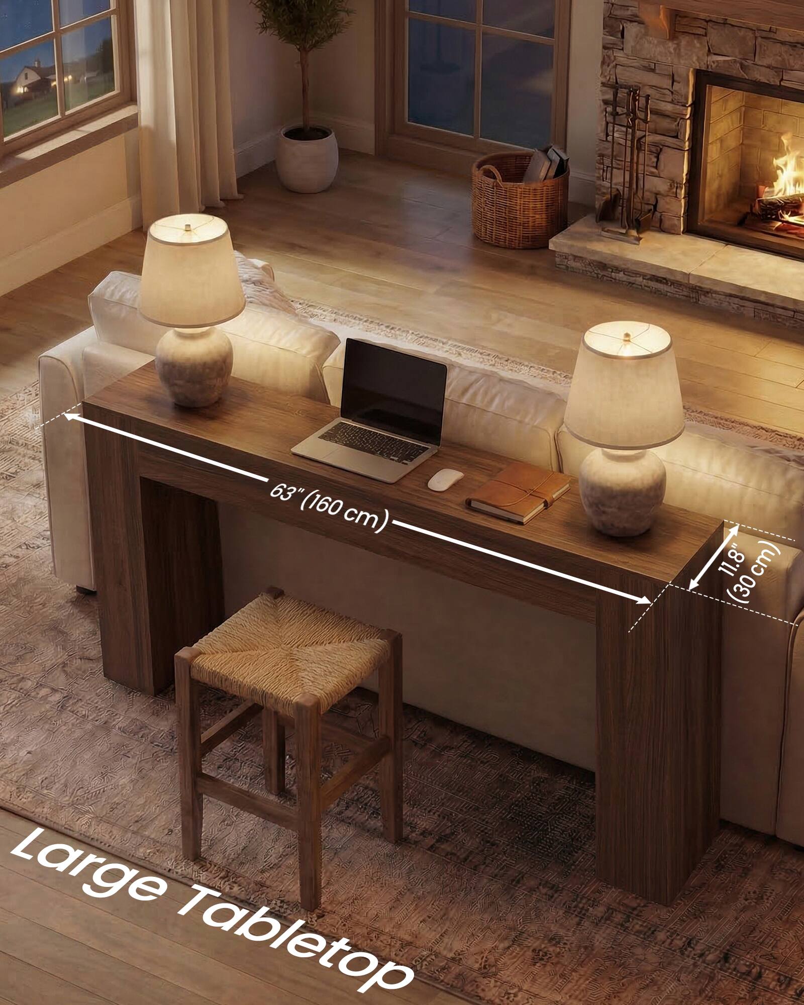 63" (160 cm) x 11.8" (30 cm) Large Tabletop