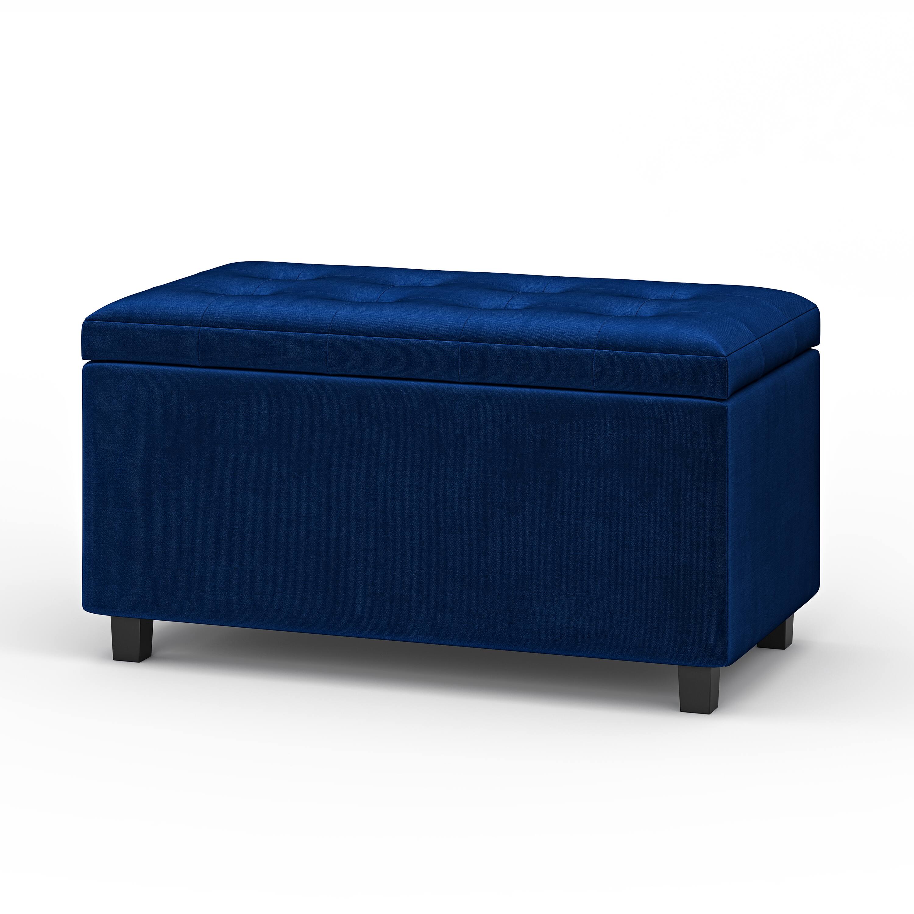 Angle. Simpli Home - Cosmopolitan Storage Ottoman - Blue.